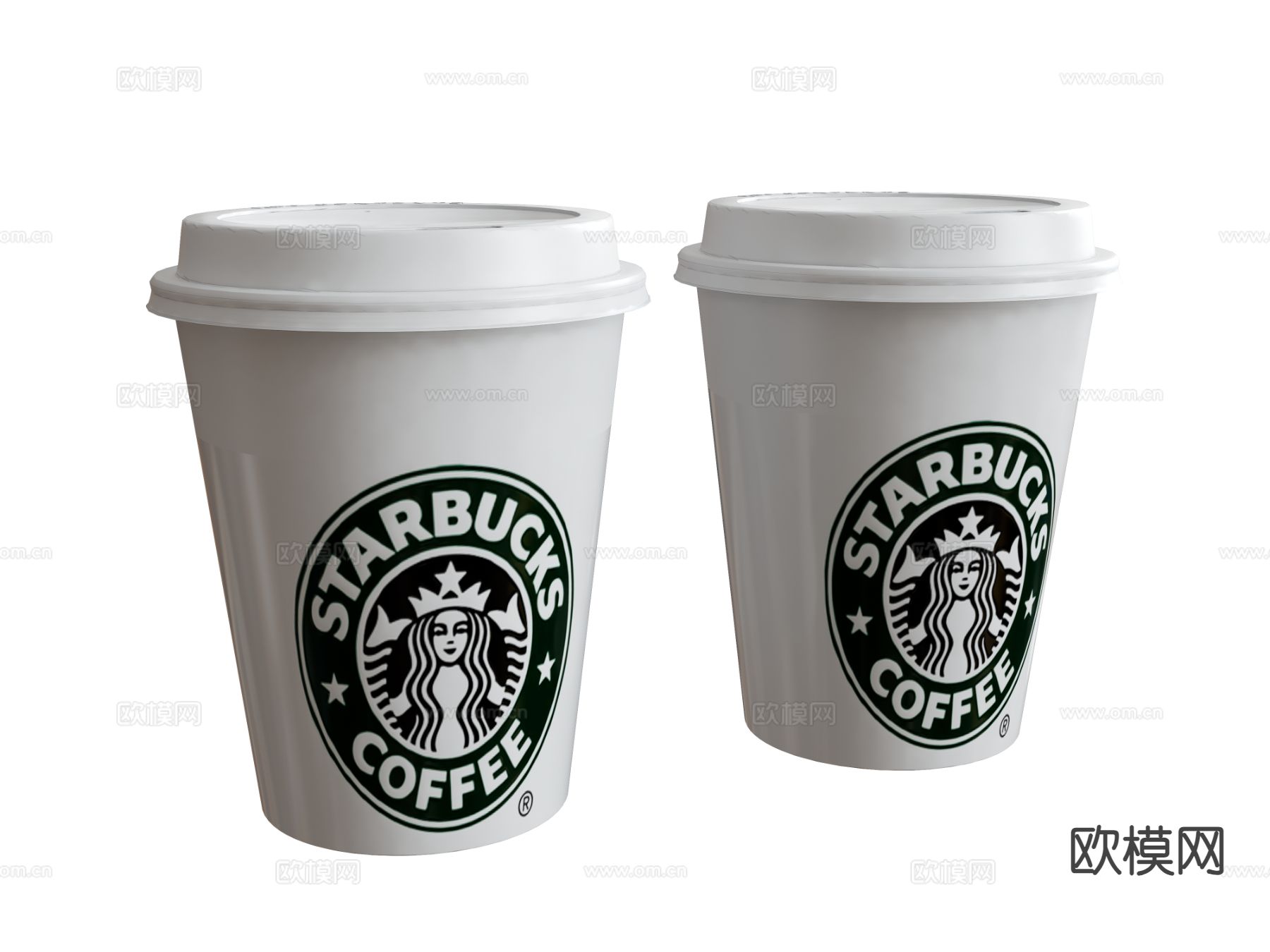 纸杯 星巴克 咖啡su模型下载（渲染图2）