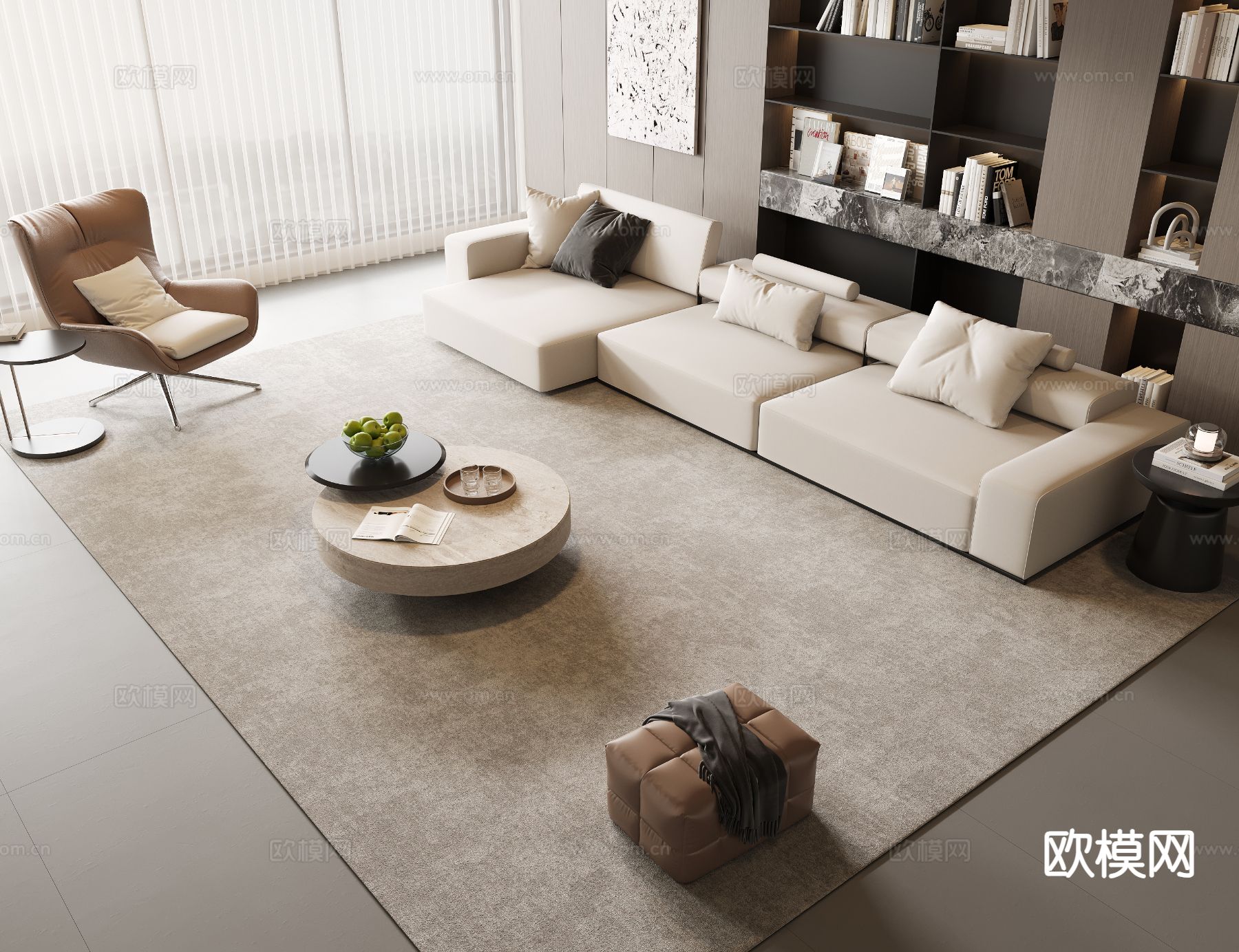 现代组合沙发3d模型下载