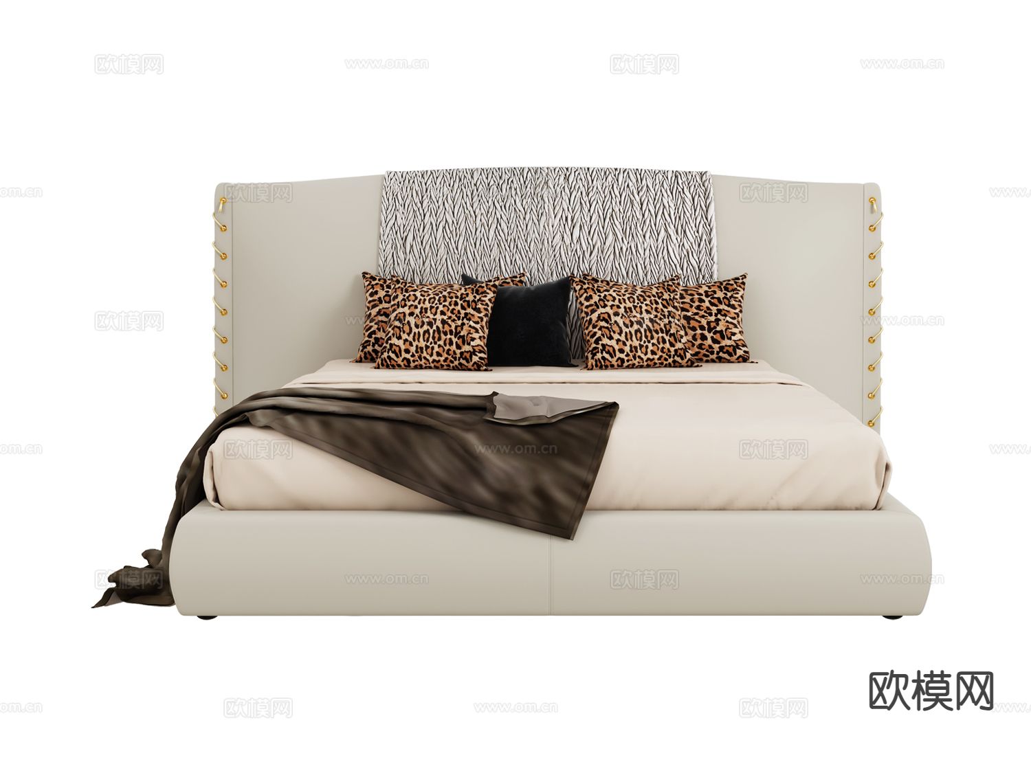 roberto cavalli-Nilo- 现代双人床3d模型下载（渲染图1）