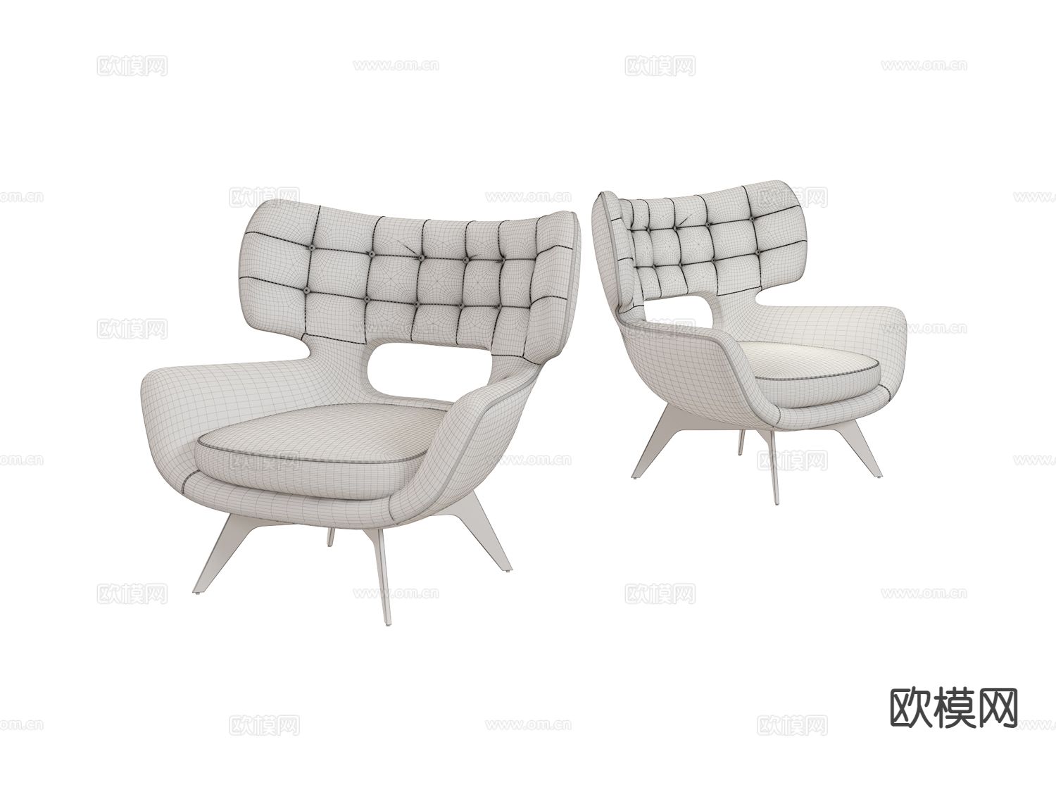 roberto cavalli-Maclaine- 现代椅子 扶手椅3d模型下载（渲染图2）