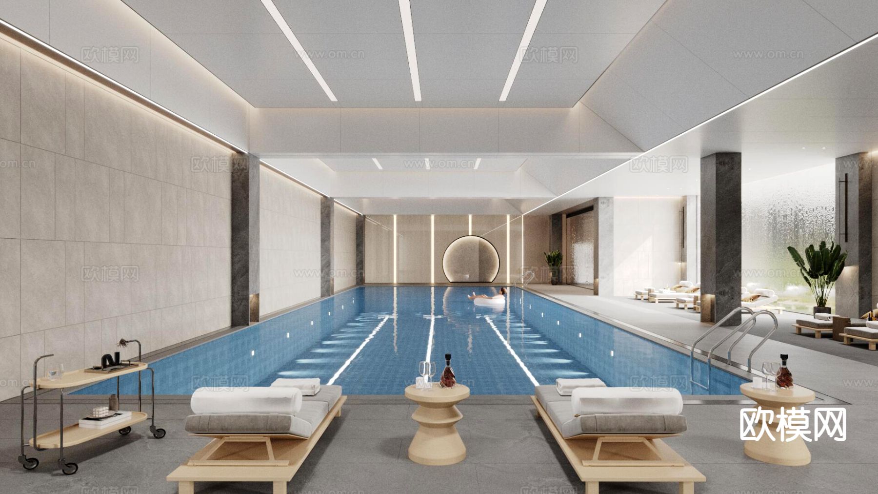 室内游泳馆3d模型下载