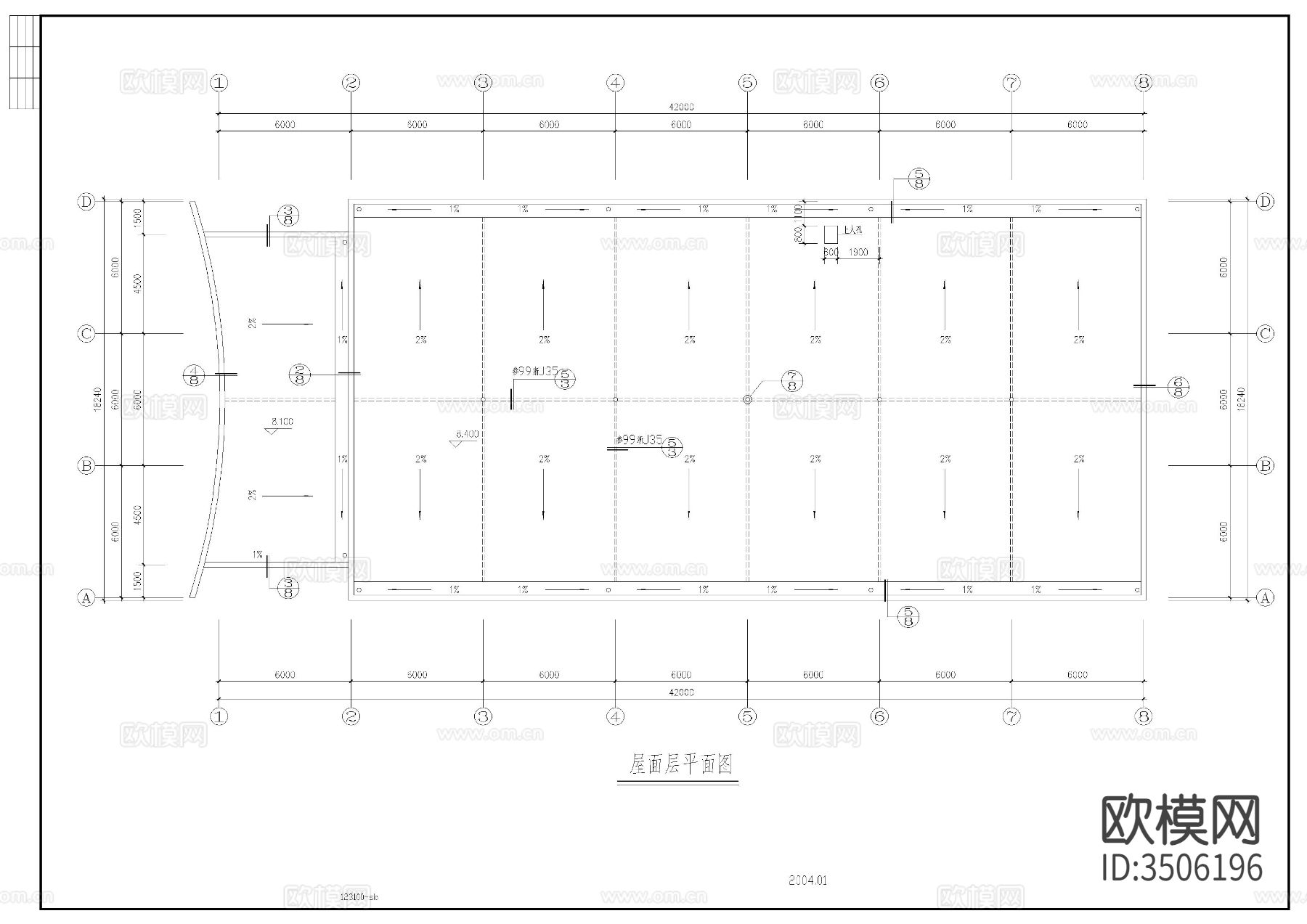 食堂建筑设计图cad施工图下载（渲染图2）