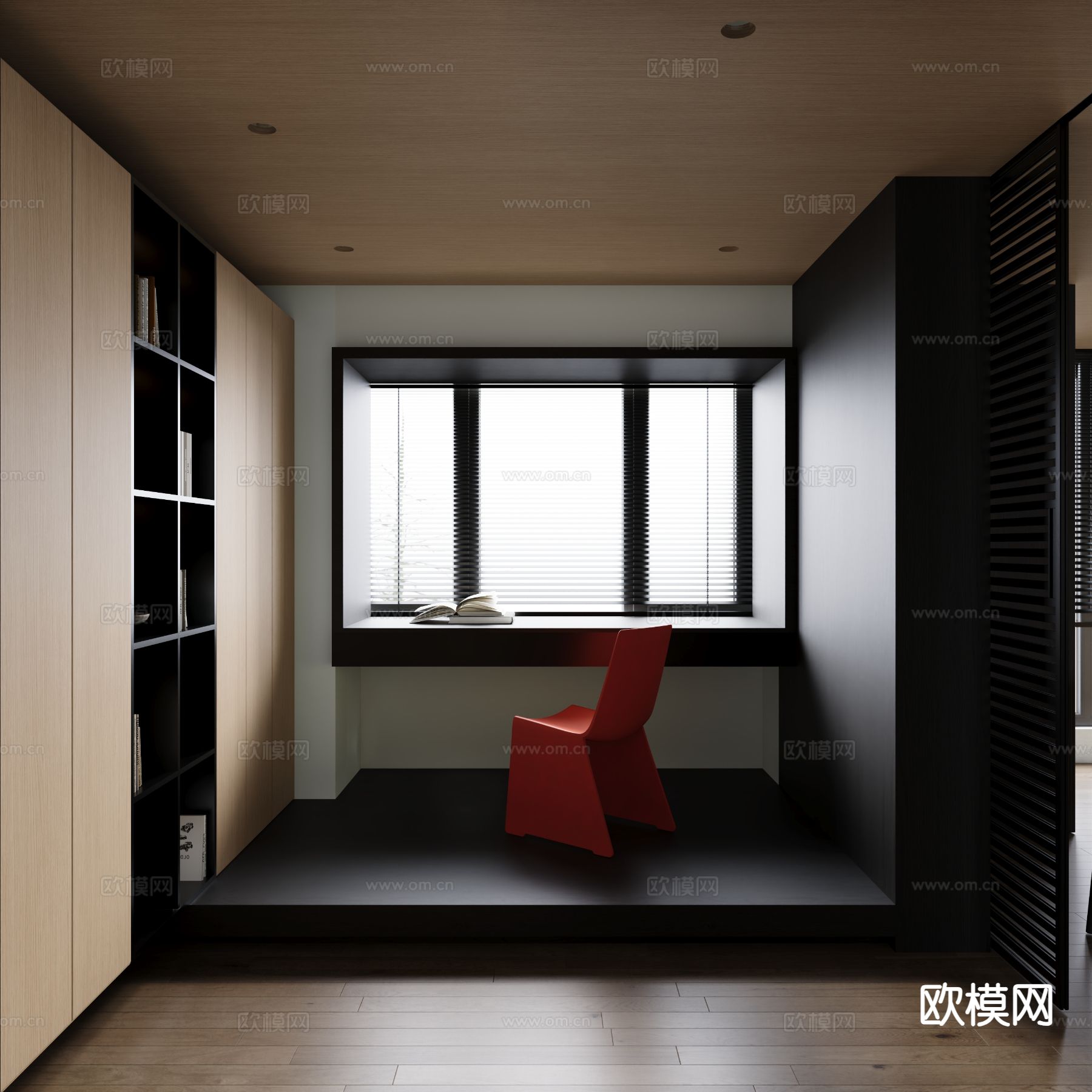 高级灰客餐厅3d模型下载（渲染图4）