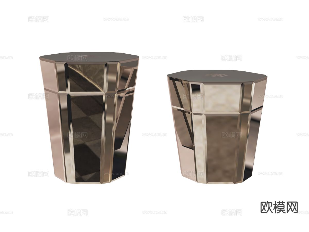 roberto cavalli-Dorian- 轻奢床头柜3d模型下载（渲染图1）