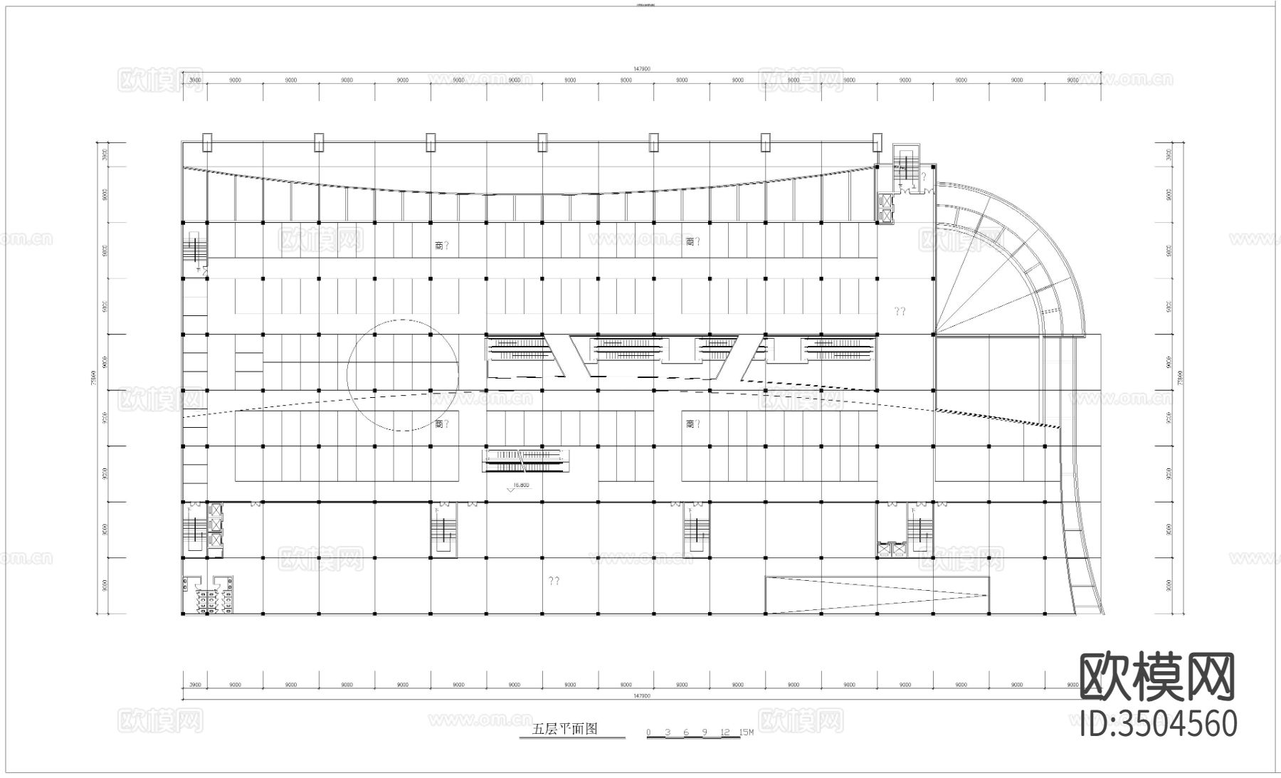 市场建筑cad施工图下载（渲染图6）