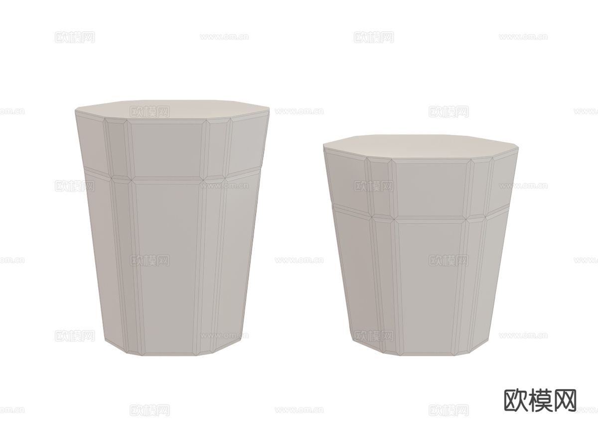 roberto cavalli-Dorian- 轻奢床头柜3d模型下载（渲染图2）