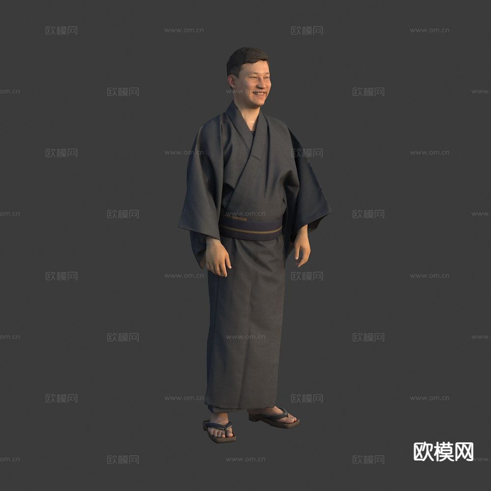 和服人物 日本人3d模型下载