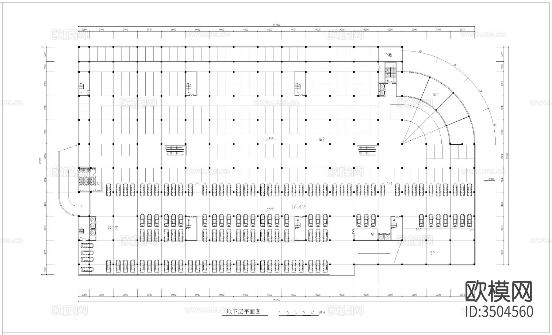 市场建筑cad施工图下载（渲染图2）
