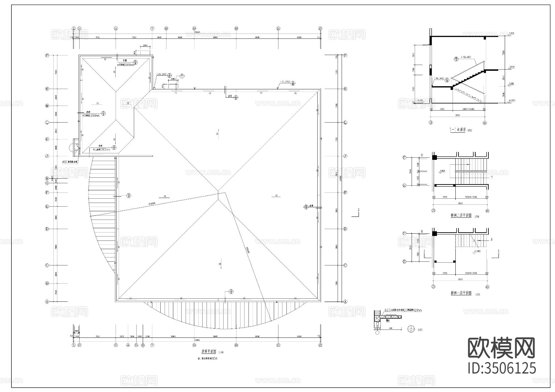职工食堂cad施工图下载（渲染图4）