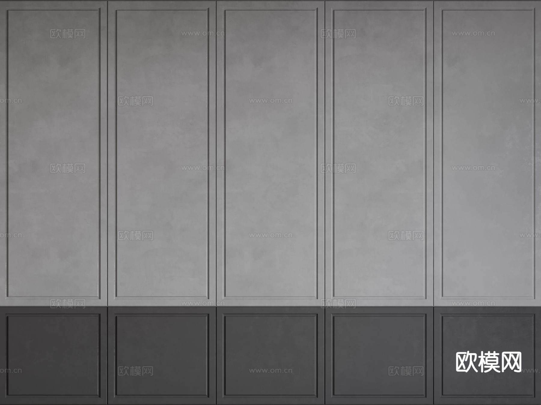 欧式护墙板 石膏板3d模型下载