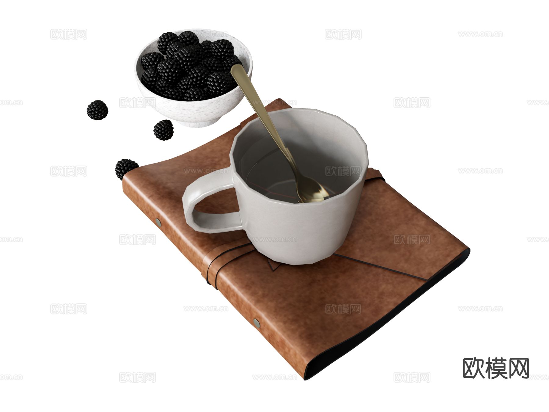 咖啡杯 茶杯 食物su模型下载（渲染图2）