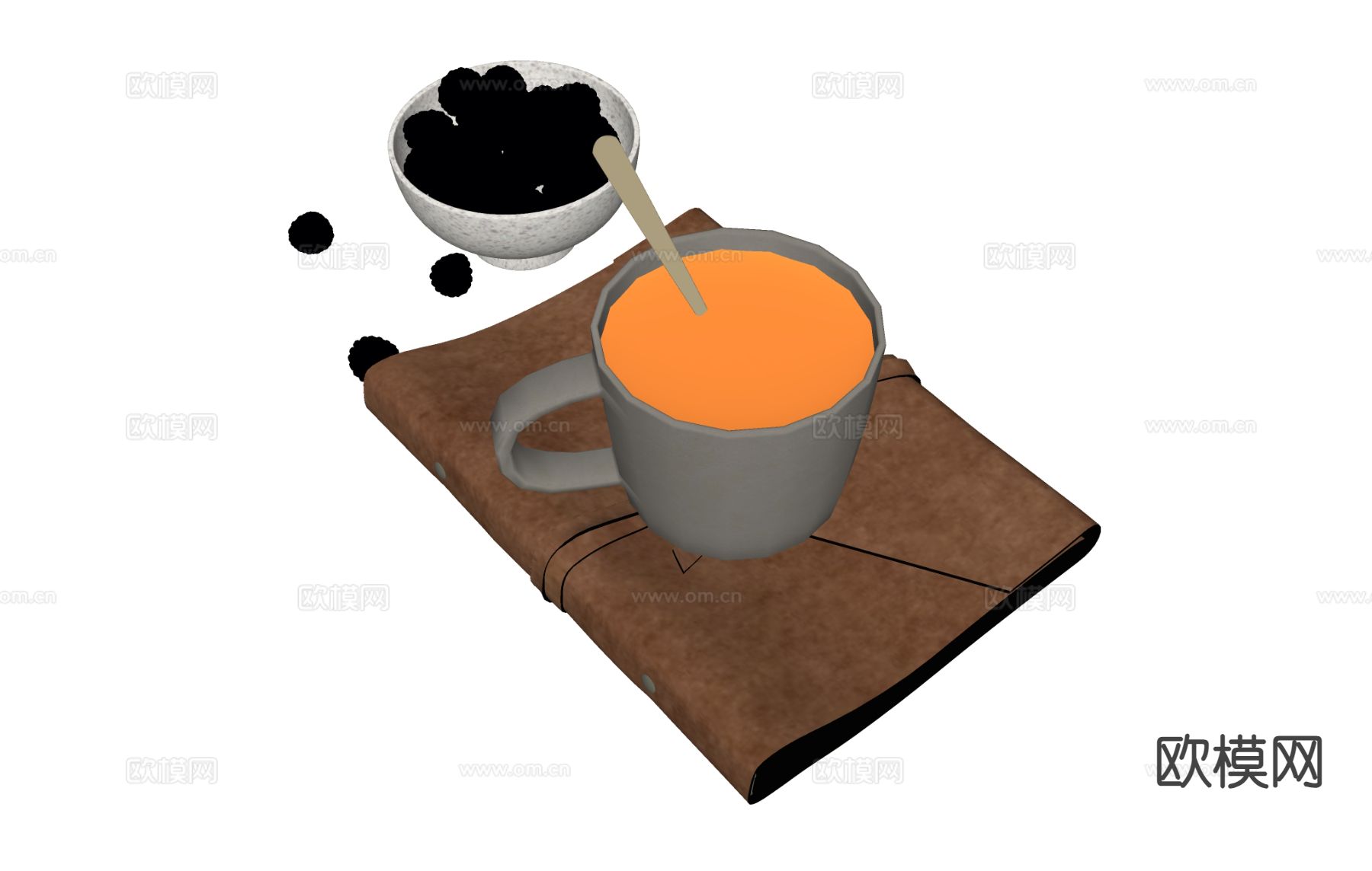 咖啡杯 茶杯 食物su模型下载（渲染图1）