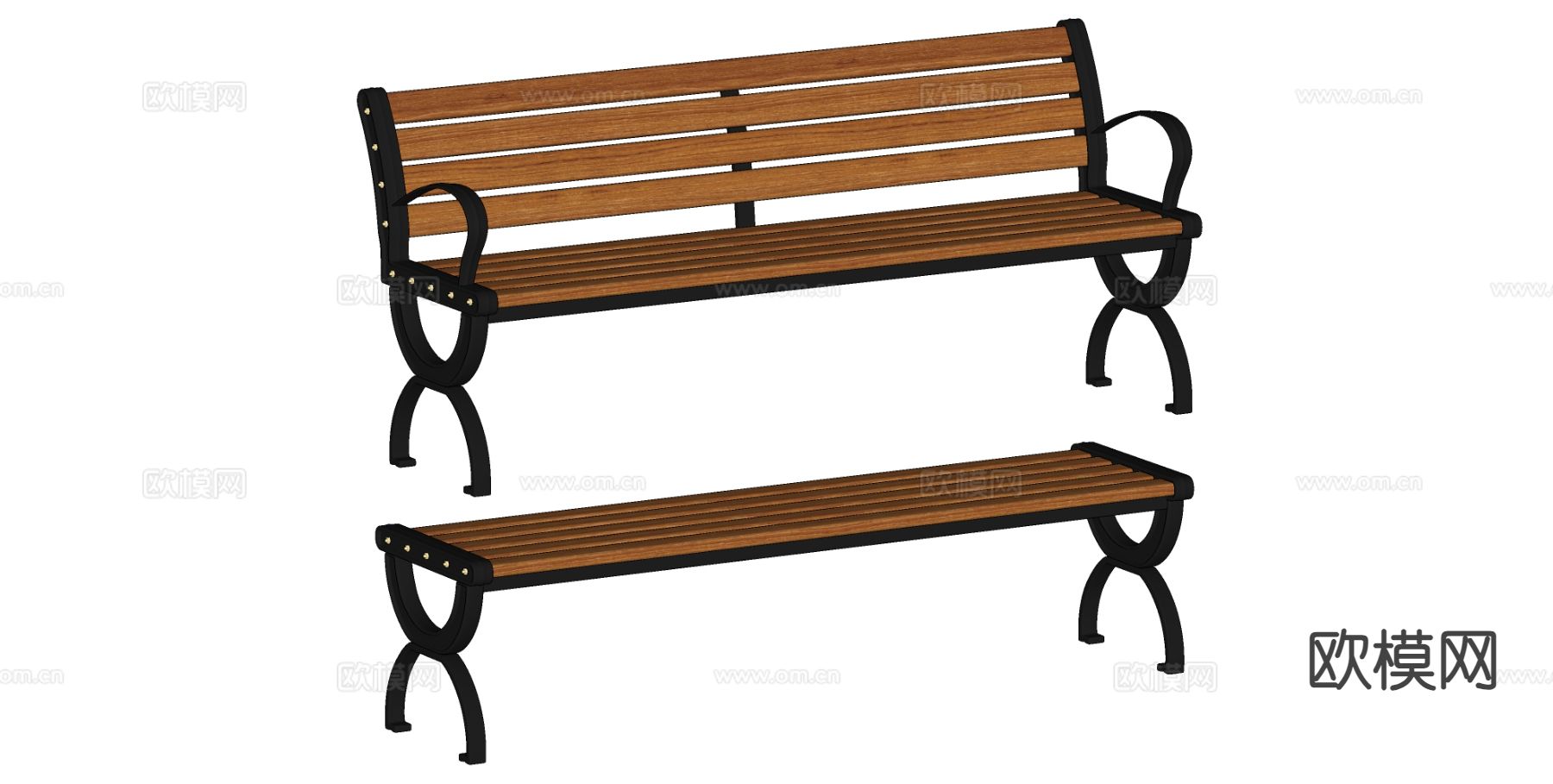 现代景观座椅 公共座椅su模型下载（渲染图1）