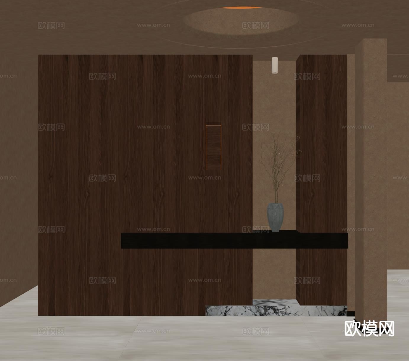 北欧入户隔断 玄关su模型下载（渲染图1）