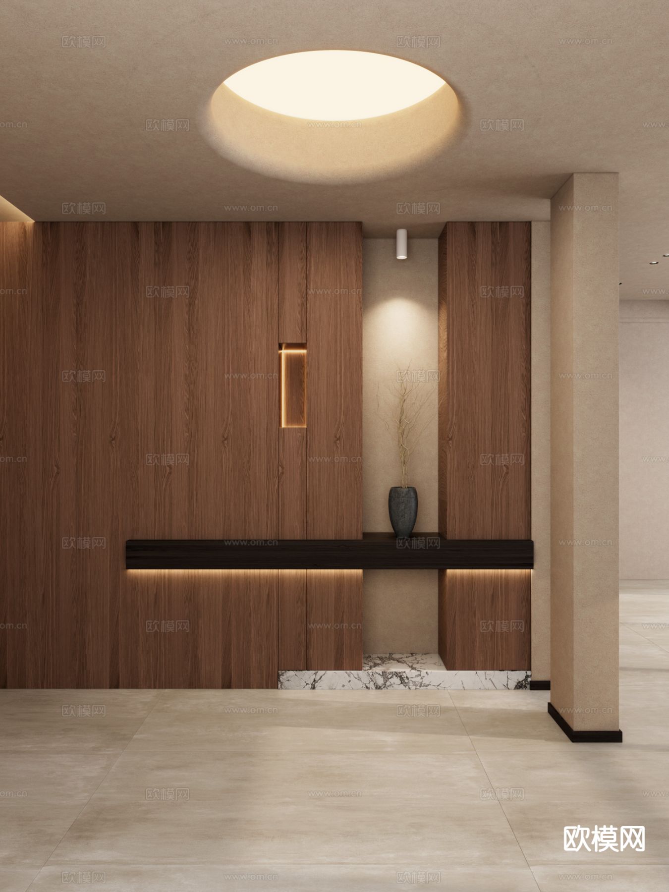 北欧入户隔断 玄关su模型下载（渲染图2）