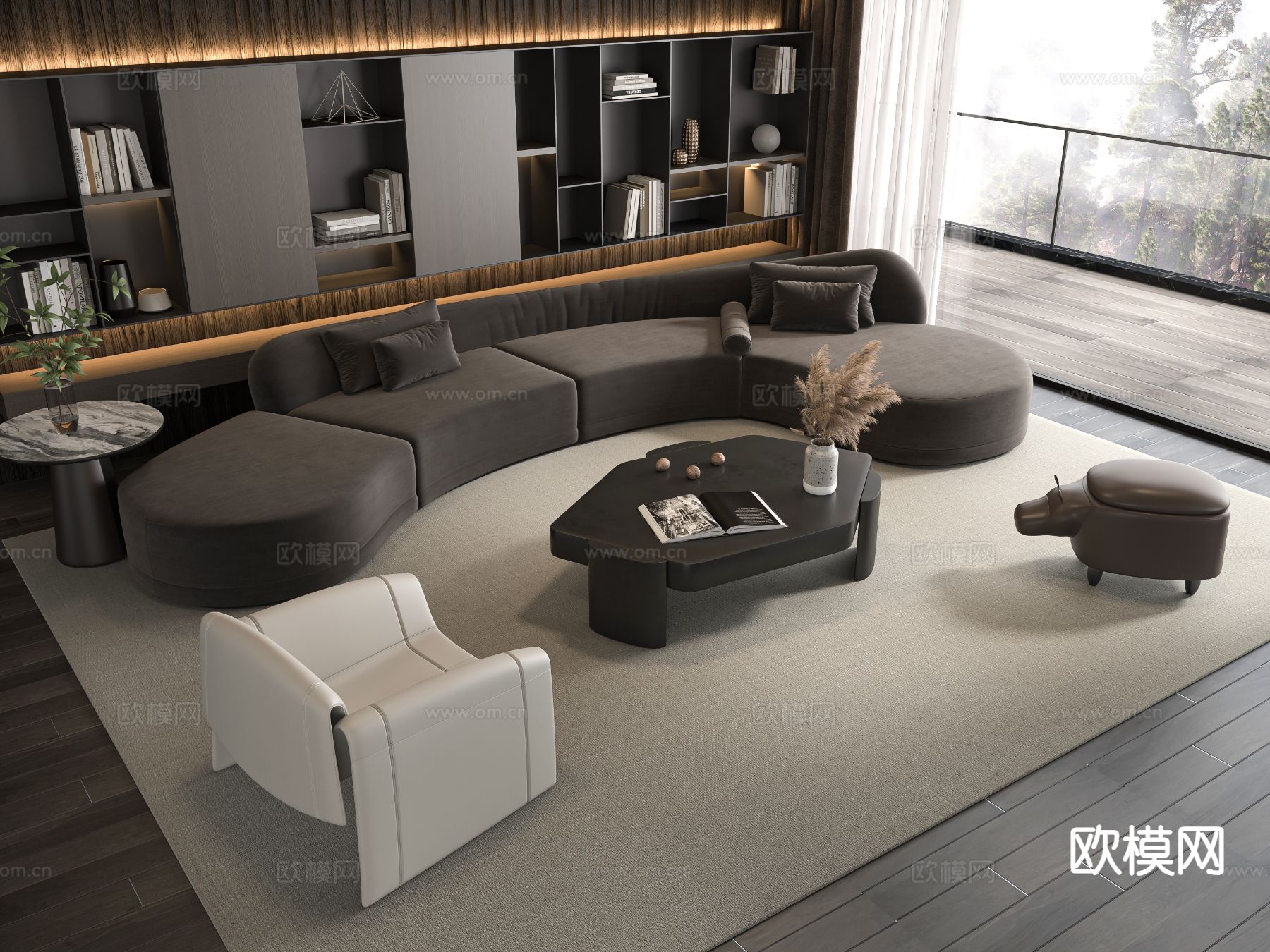 现代沙发组合3d模型下载