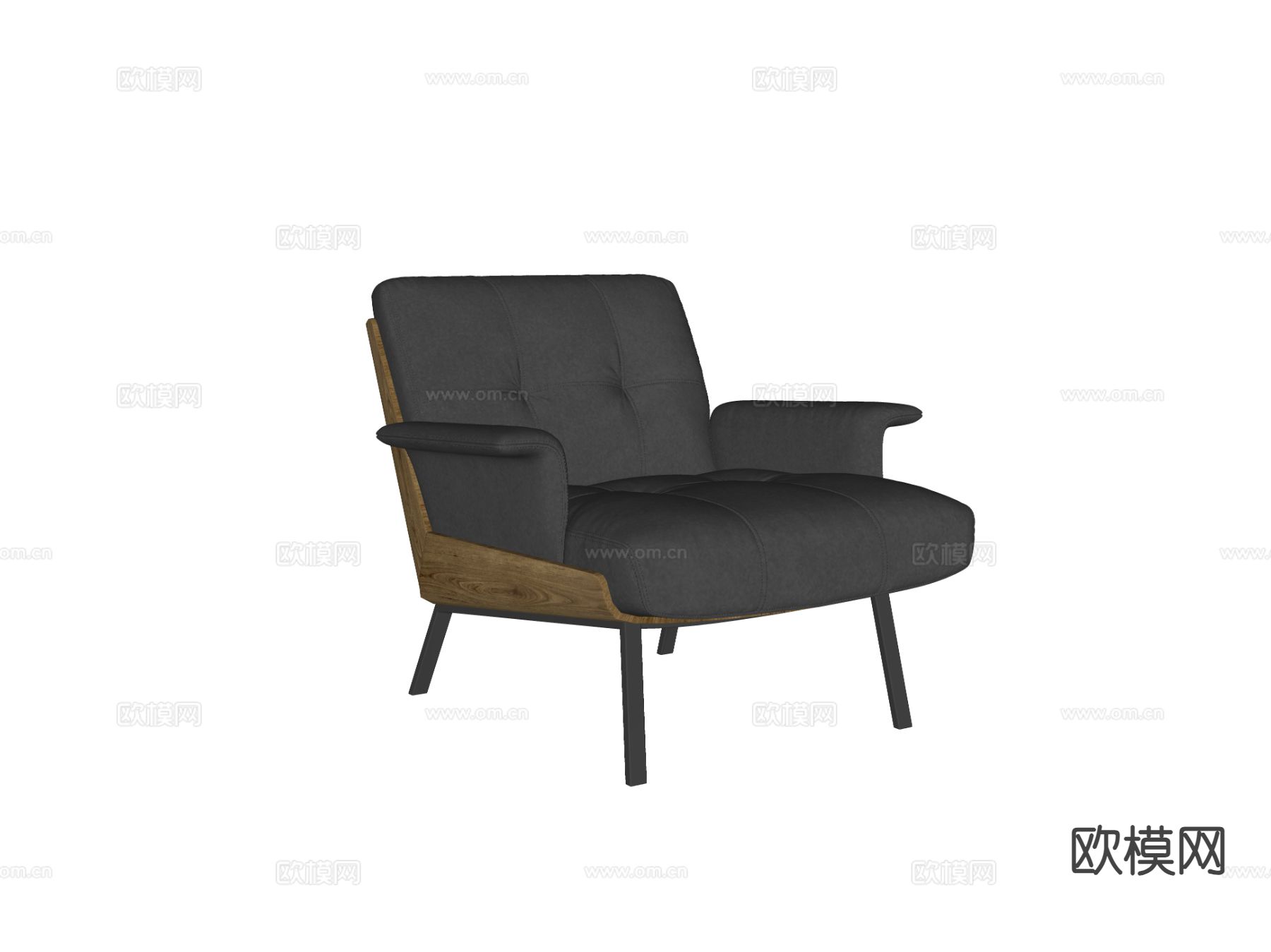 意式单人沙发su模型下载（渲染图1）
