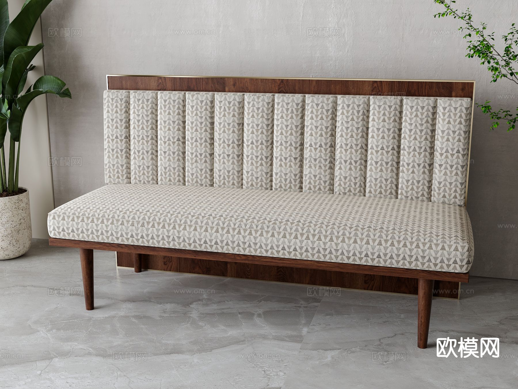 卡座沙发 靠背沙发3d模型下载