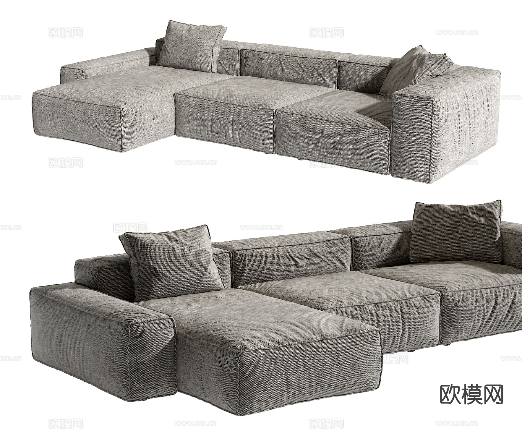 现代多人沙发su模型下载（渲染图2）