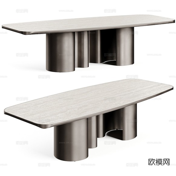 Cattelan 现代餐桌su模型下载(渲染图2)