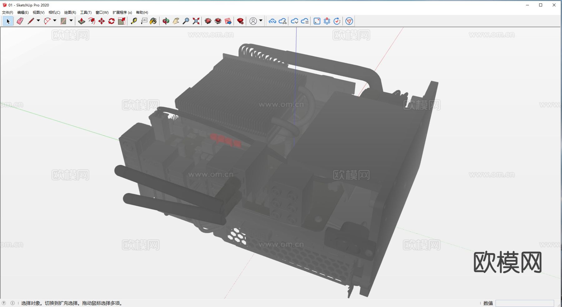 主机主板 3C电器su模型下载（渲染图1）