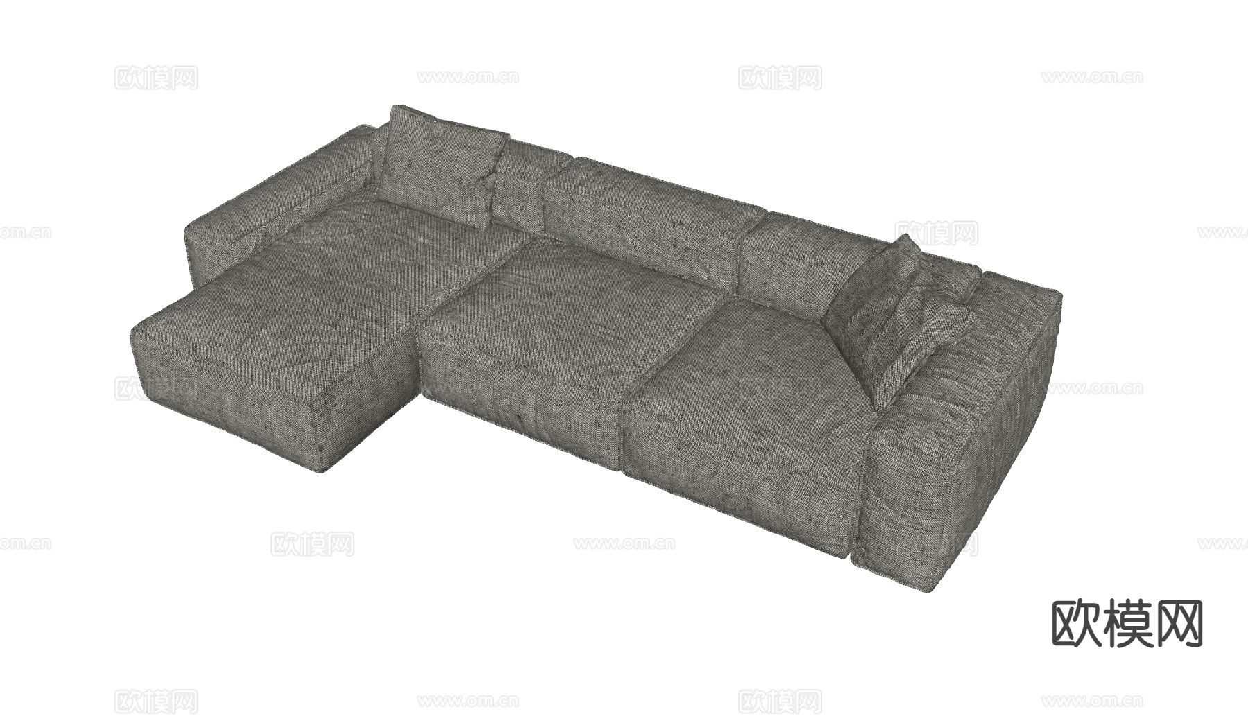 现代多人沙发su模型下载（渲染图1）