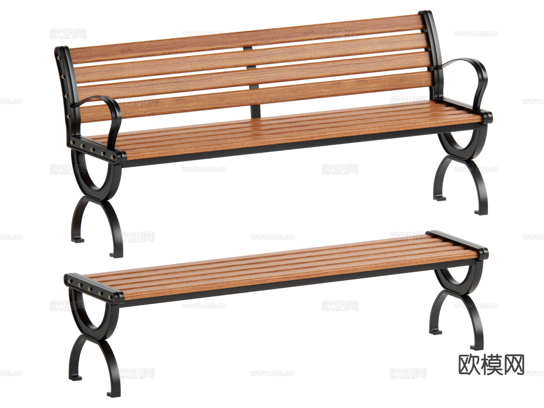 现代景观座椅 公共座椅su模型下载（渲染图2）