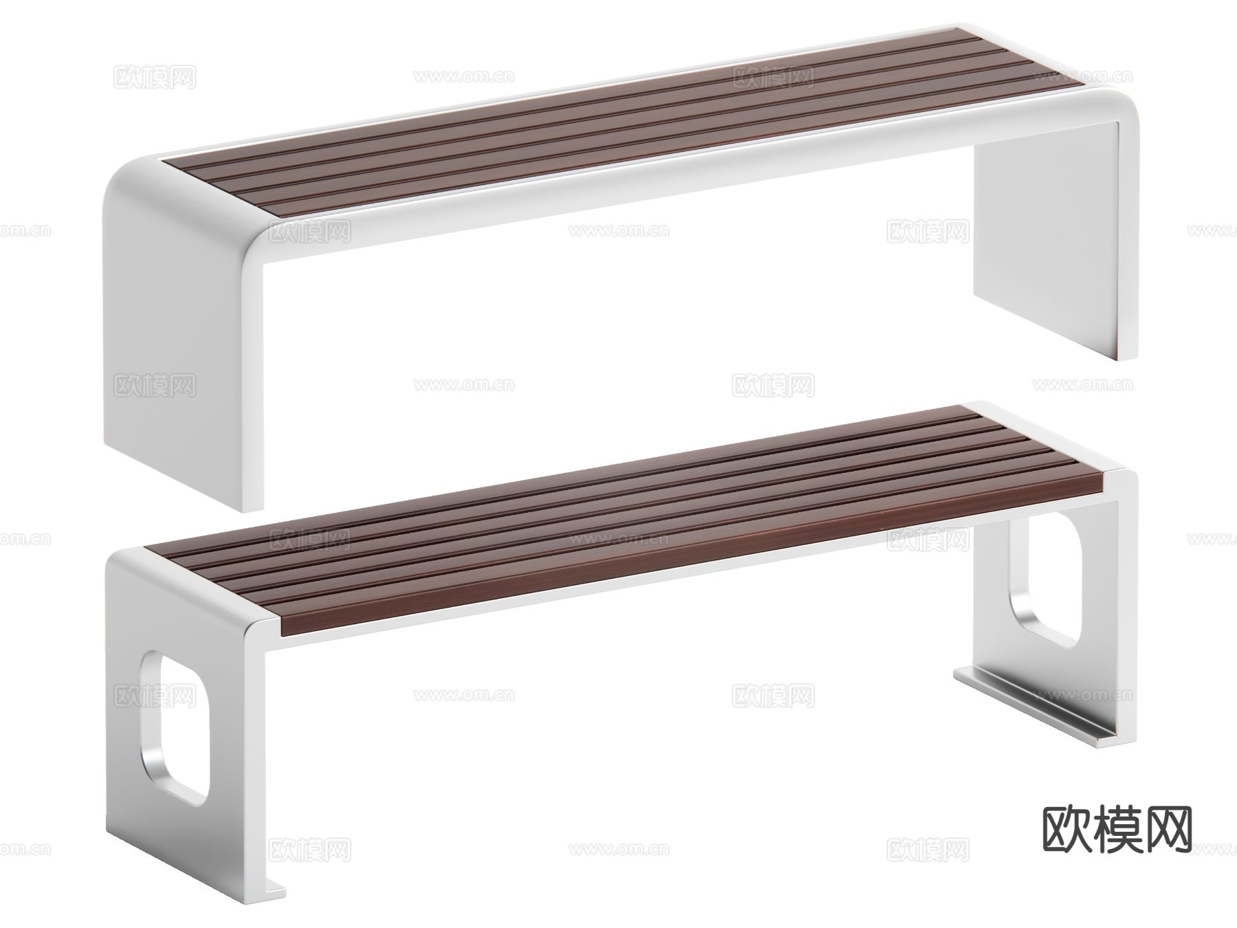 现代景观座椅 公共座椅su模型下载（渲染图2）