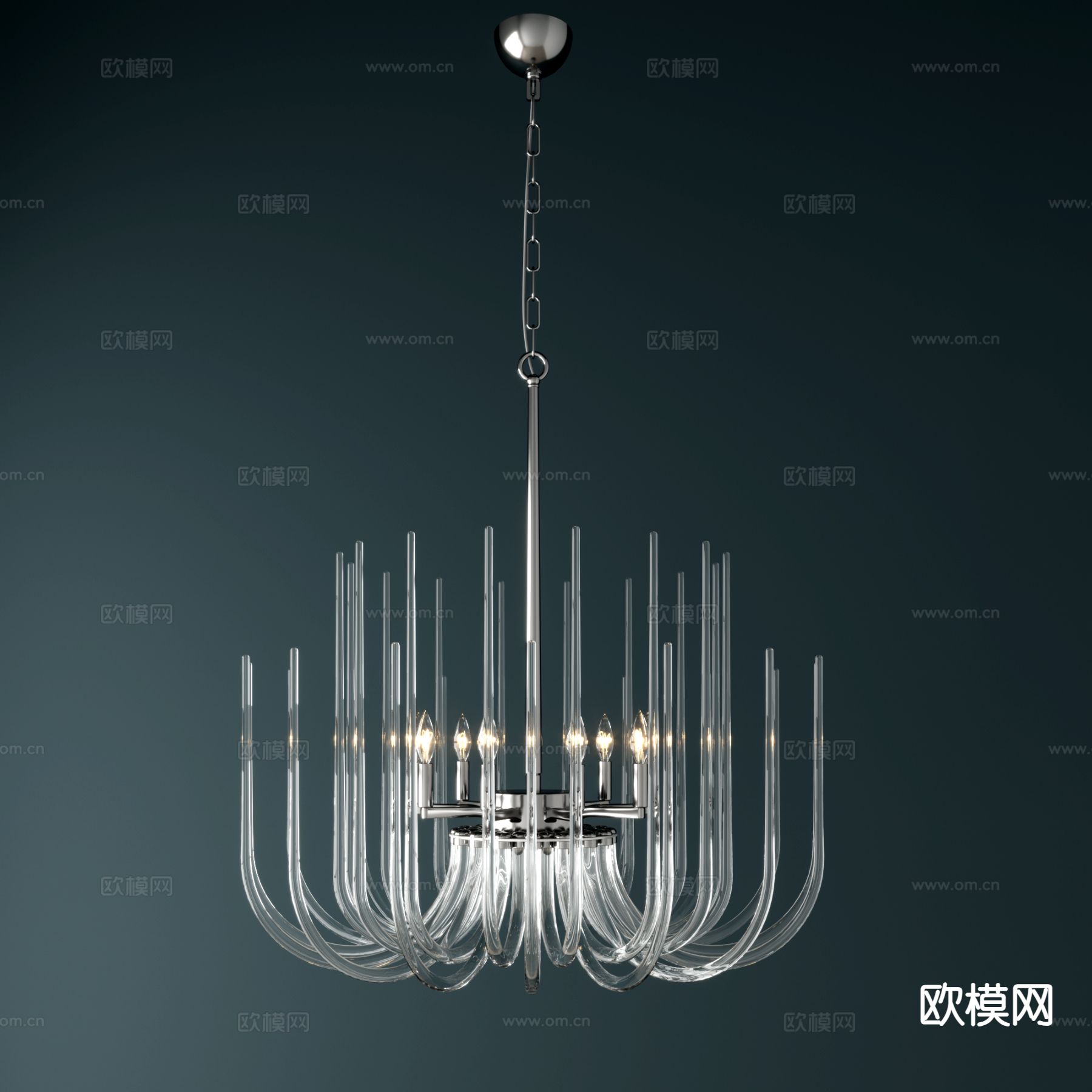 现代水晶灯 吊灯su模型下载（渲染图1）