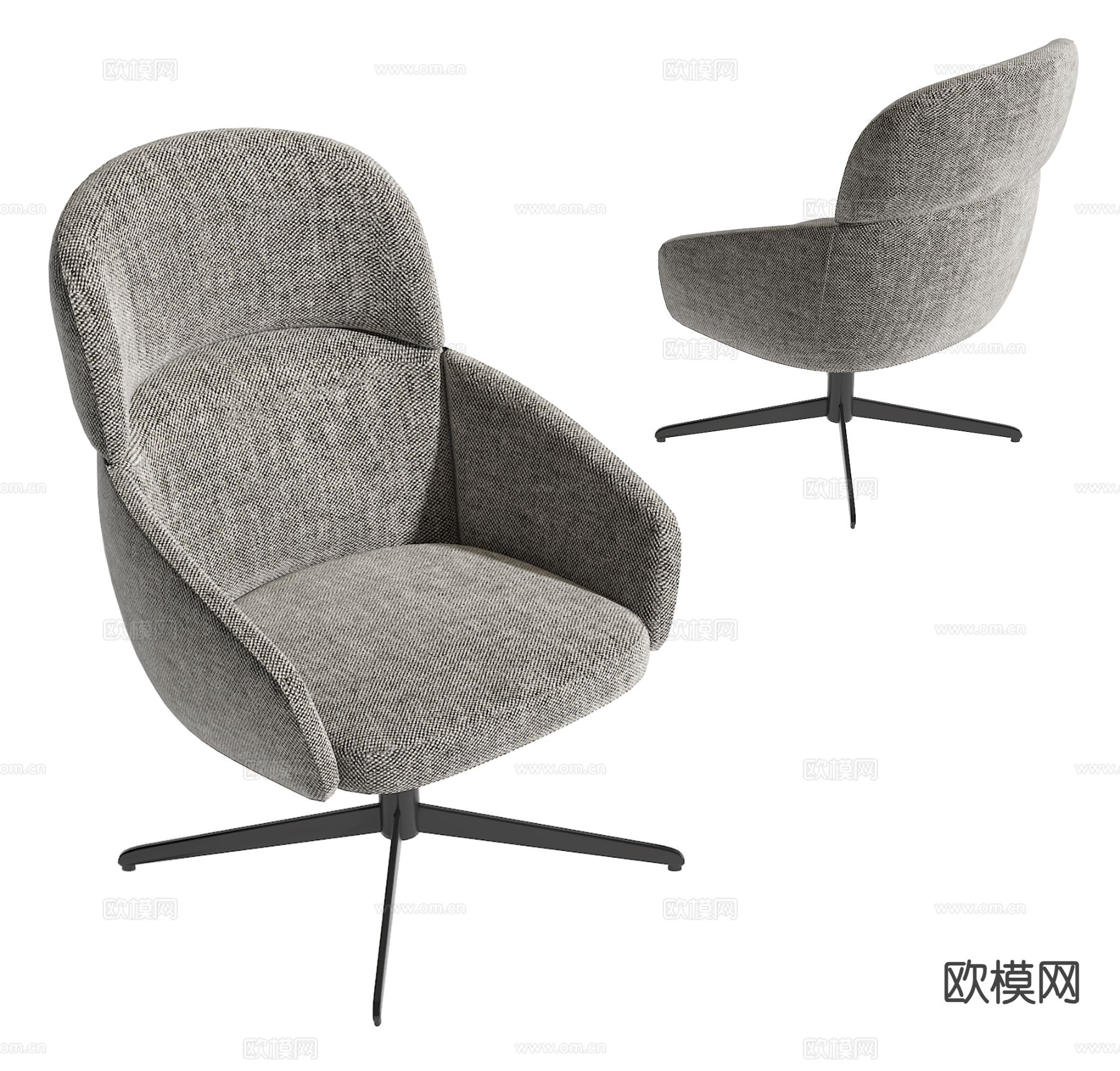 Minotti 现代单人沙发3d模型下载