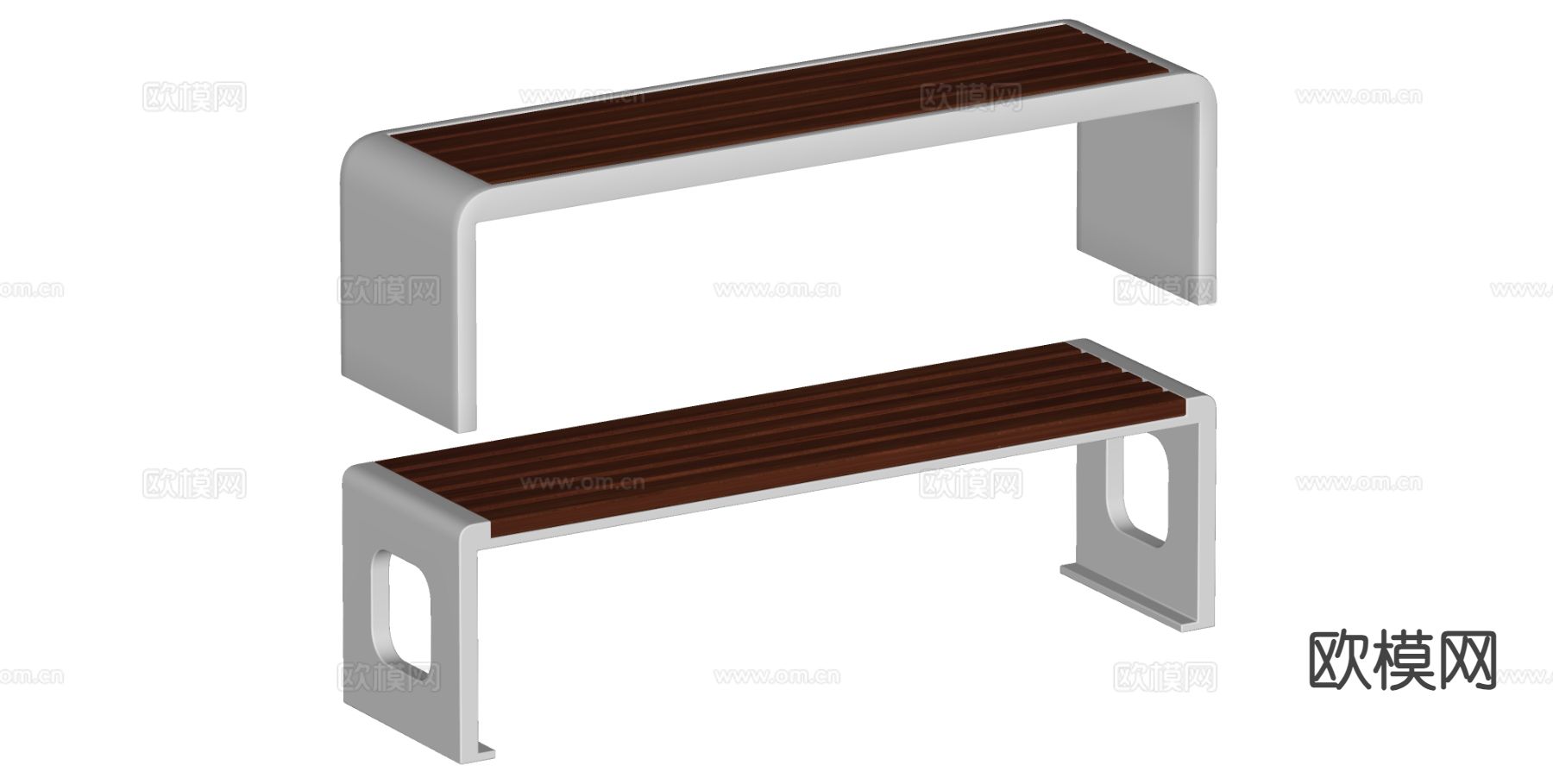 现代景观座椅 公共座椅su模型下载（渲染图1）
