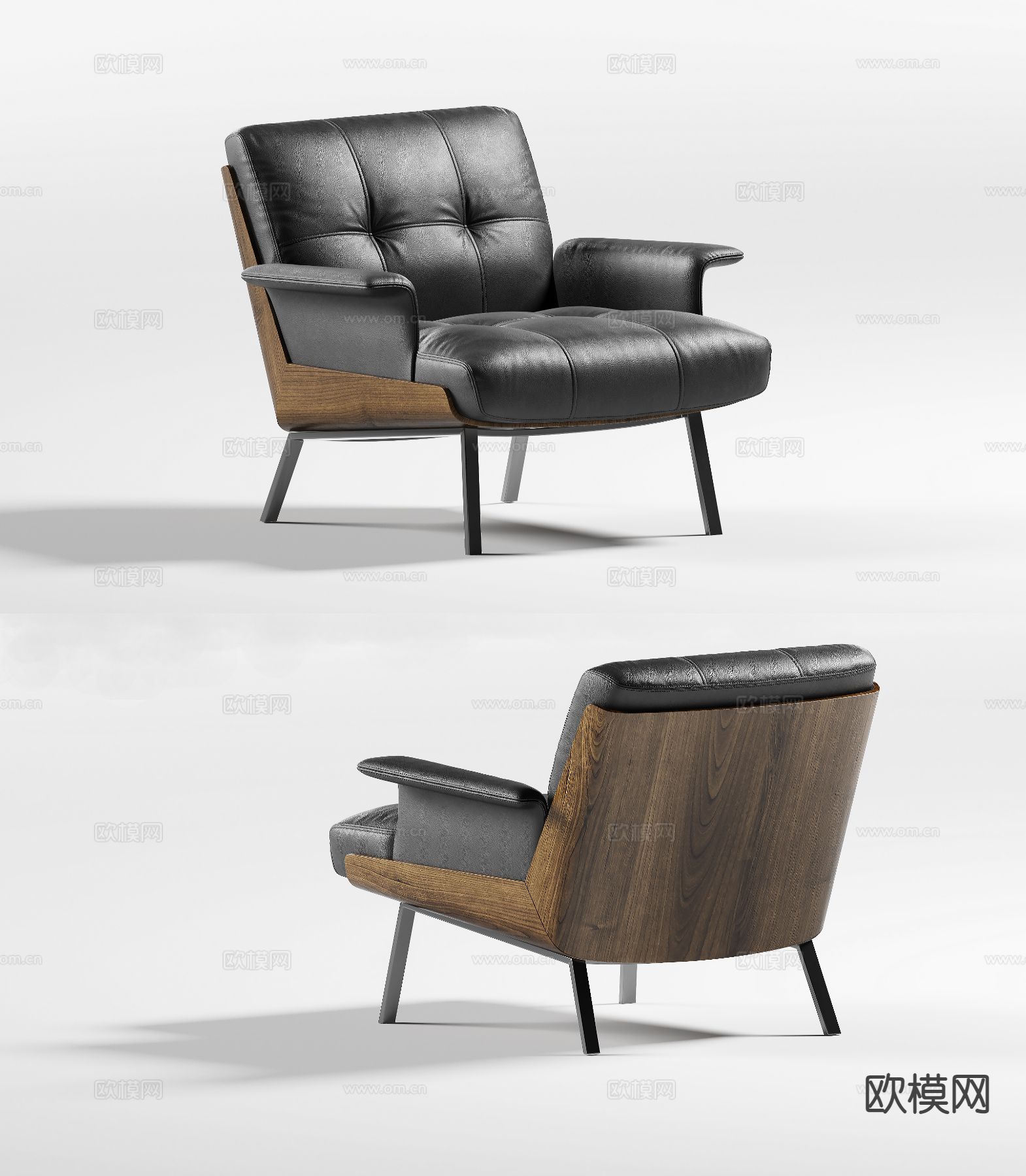 意式单人沙发su模型下载（渲染图2）