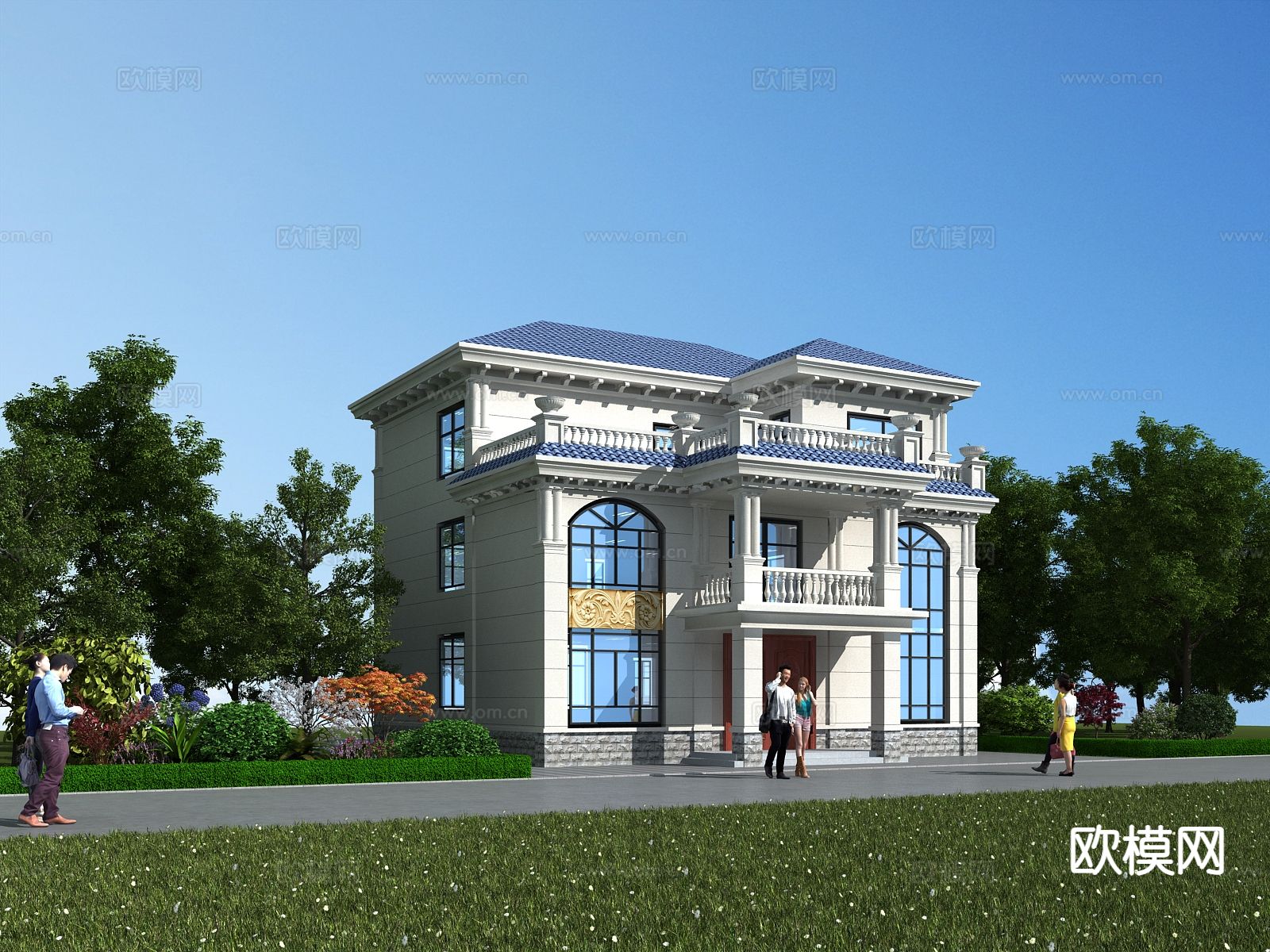 独栋别墅外观3d模型下载