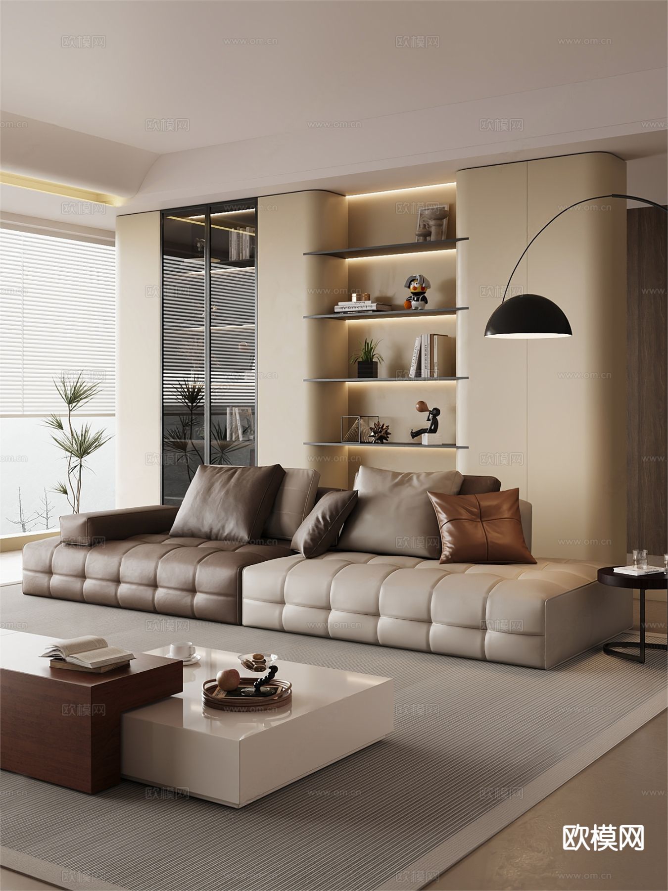 双人沙发 皮革沙发3d模型下载