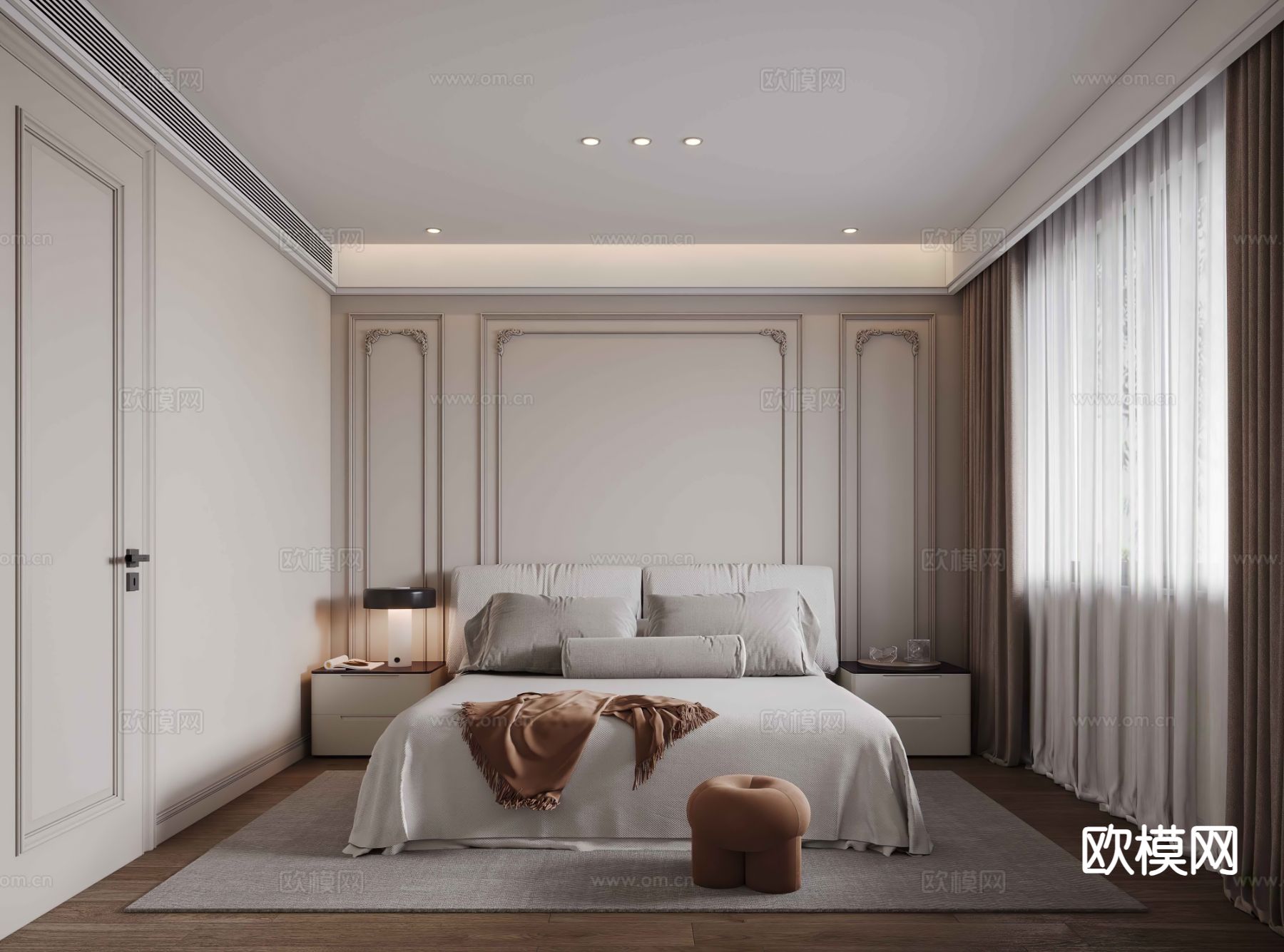 法式卧室 主卧3d模型下载