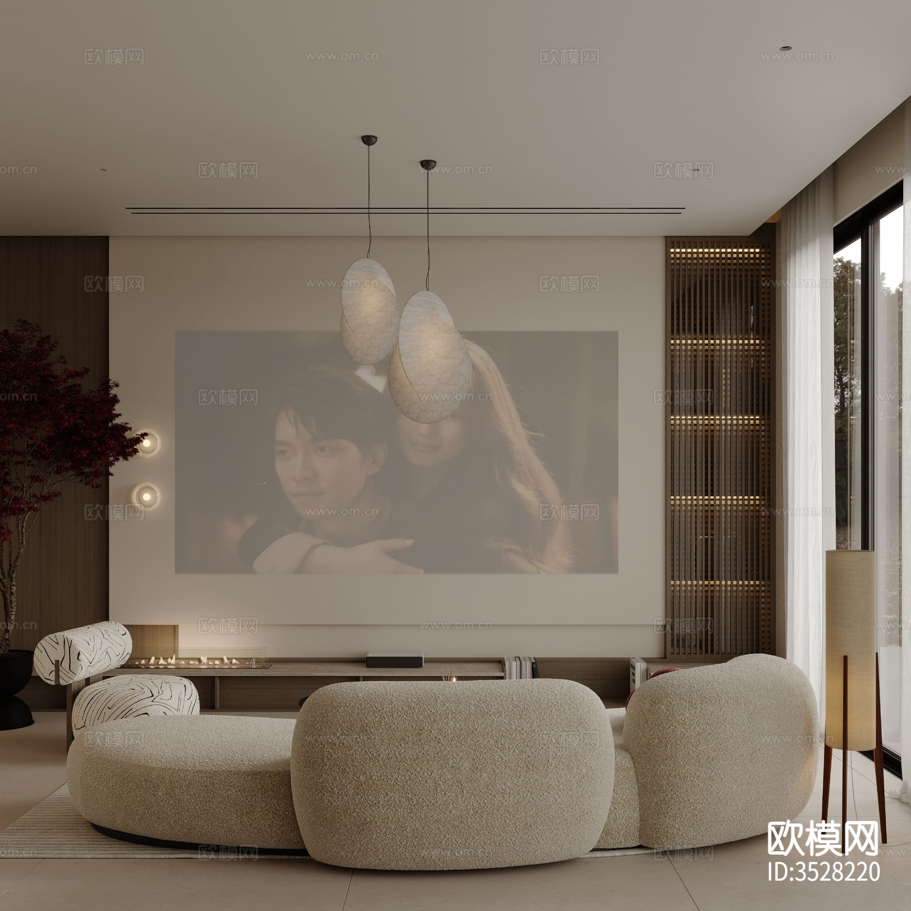 原木风客餐厅效果图下载（渲染图5）