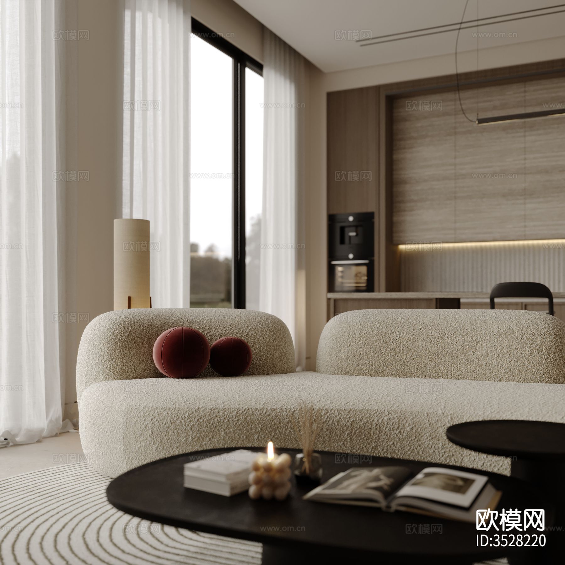 原木风客餐厅效果图下载（渲染图8）