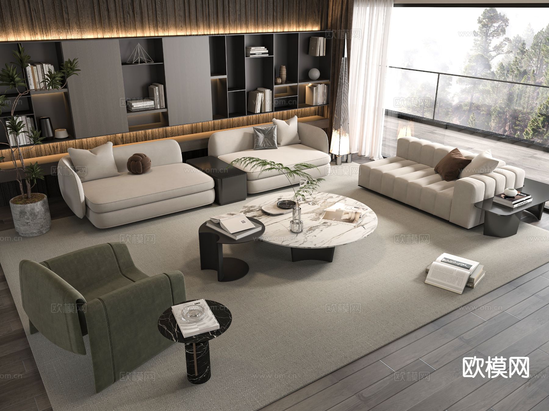 现代组合沙发3d模型下载