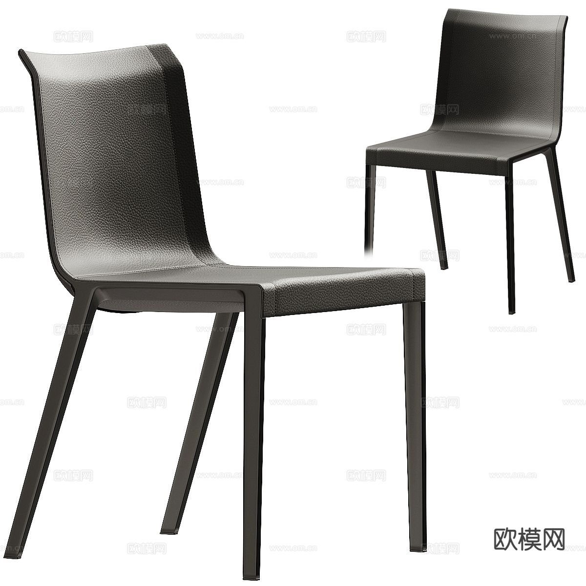 B&B Italia Charlotte 意式椅子 餐椅3d模型下载（渲染图1）