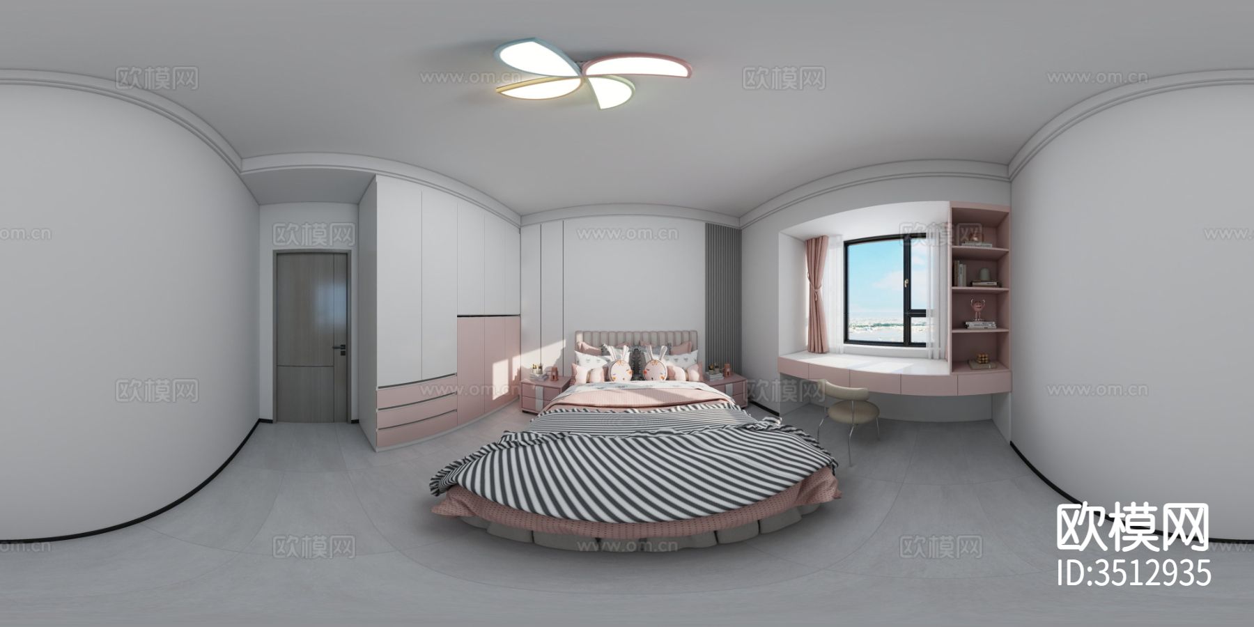 现代简约大平层效果图下载（渲染图6）