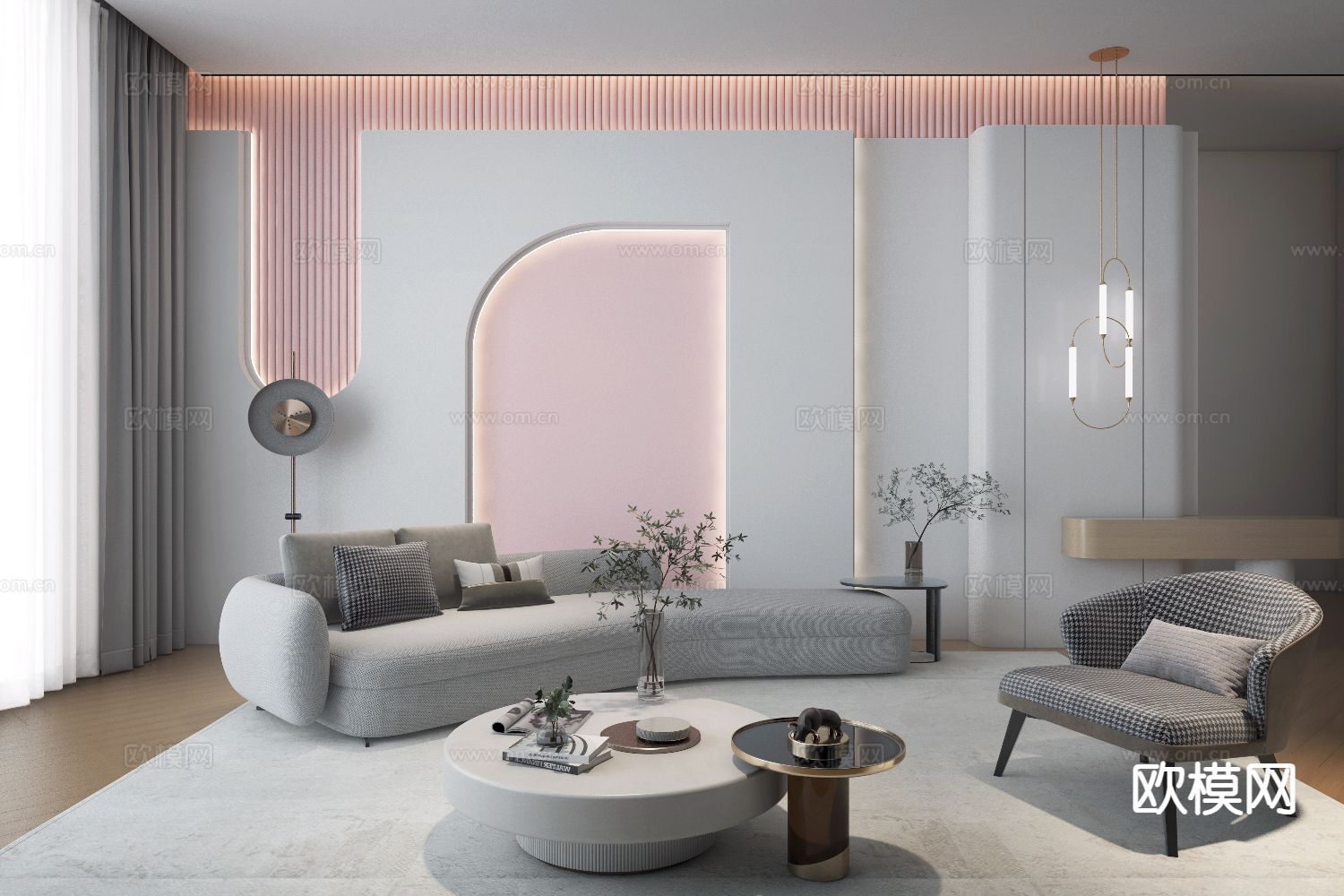 现代组合沙发3d模型下载