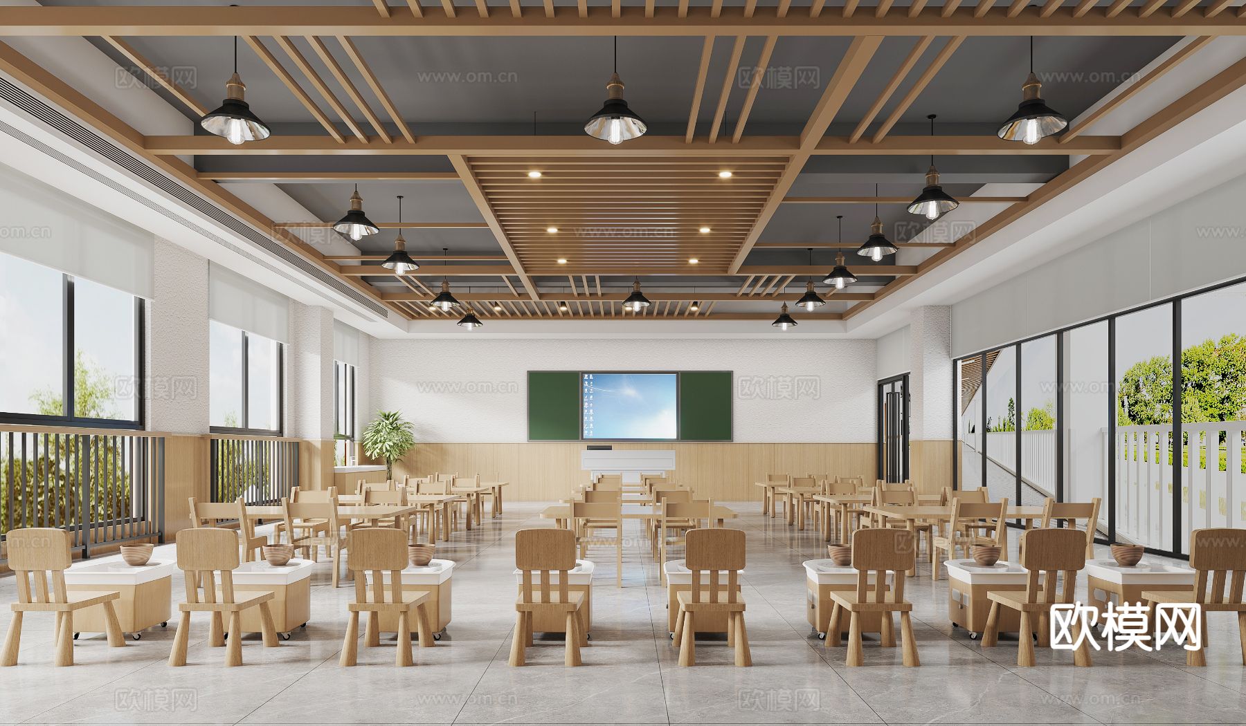 北欧学校 陶艺教室3d模型下载