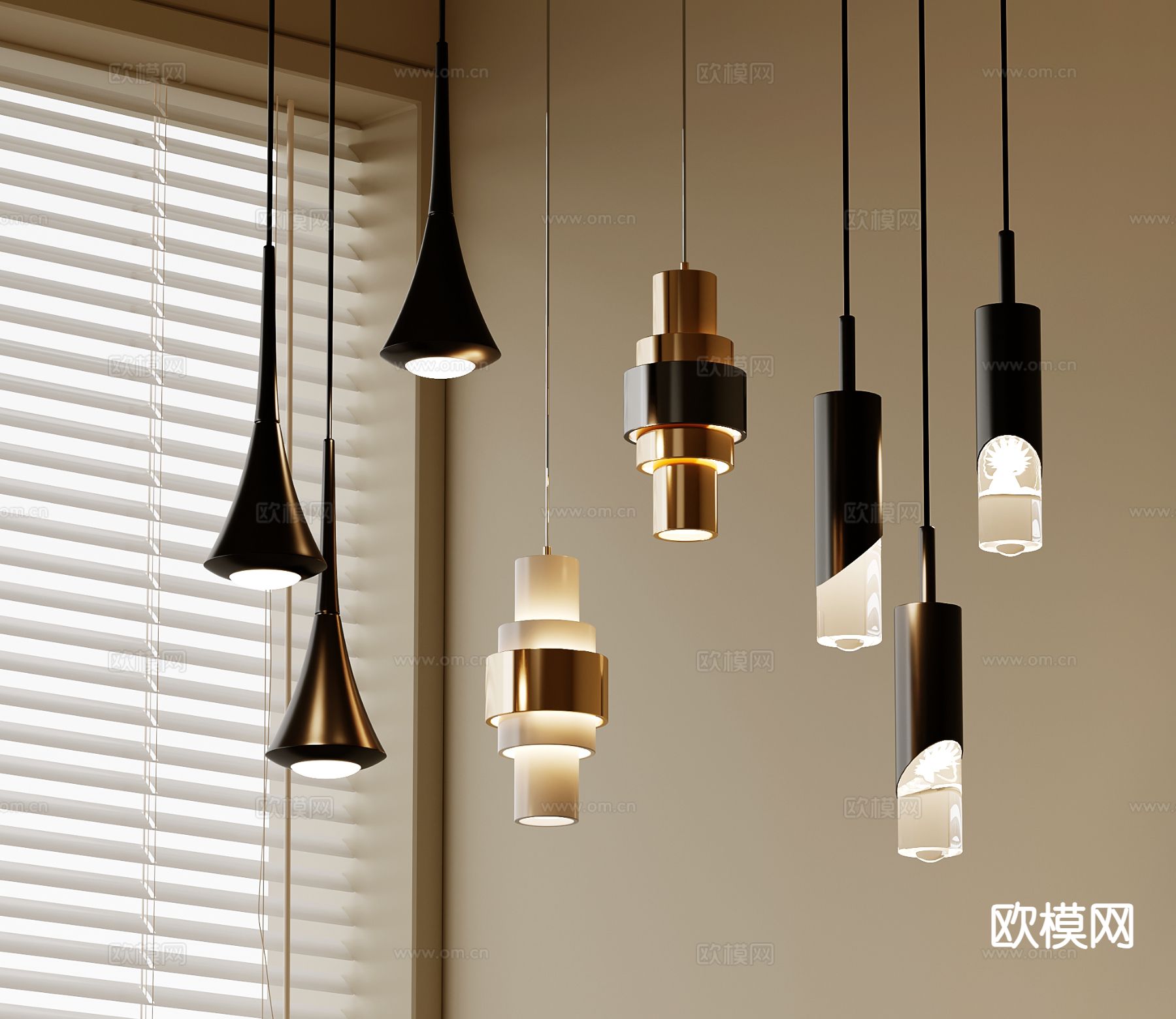 床头小吊灯3d模型下载