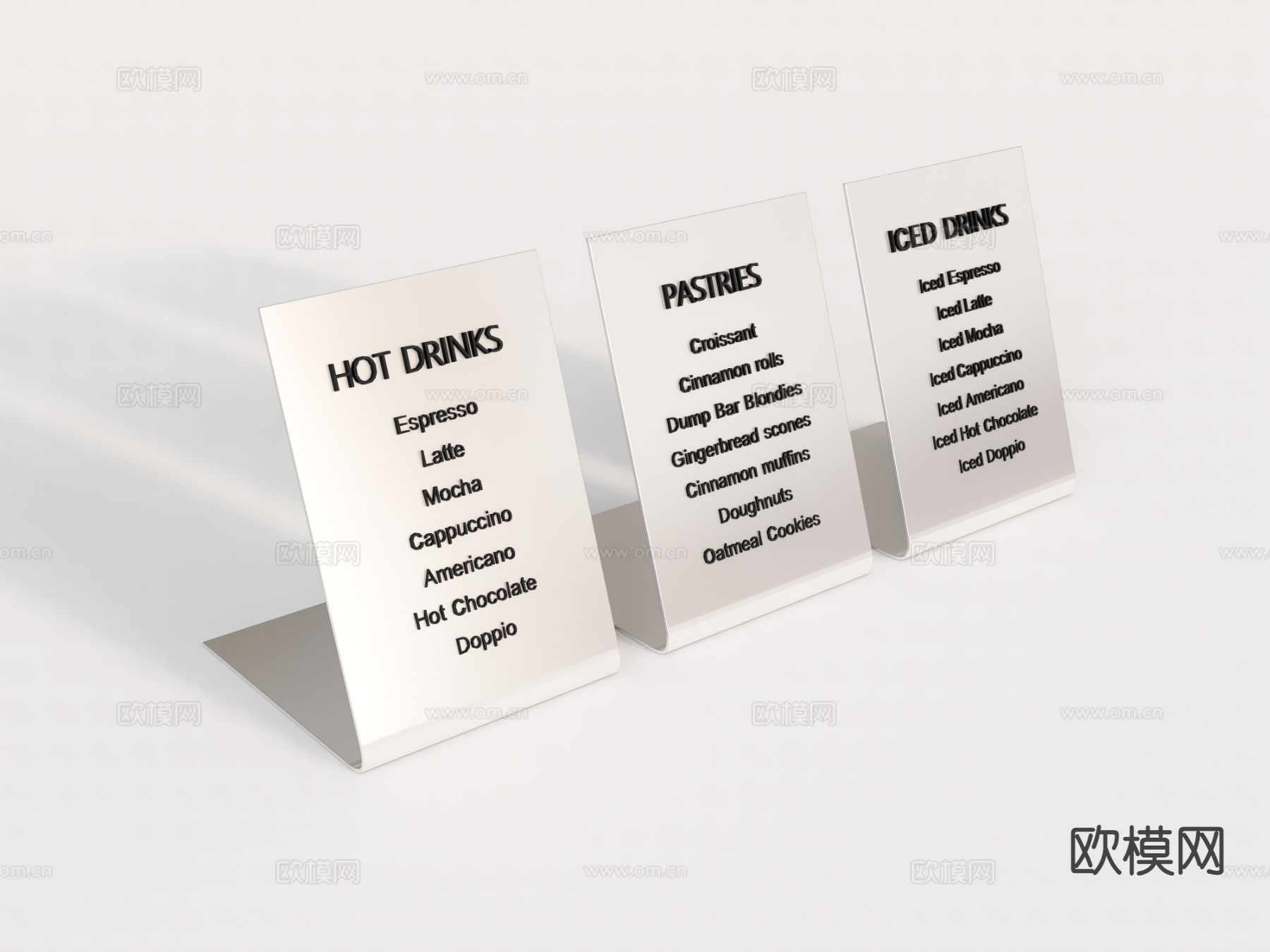 菜单牌 折边菜单su模型下载（渲染图2）