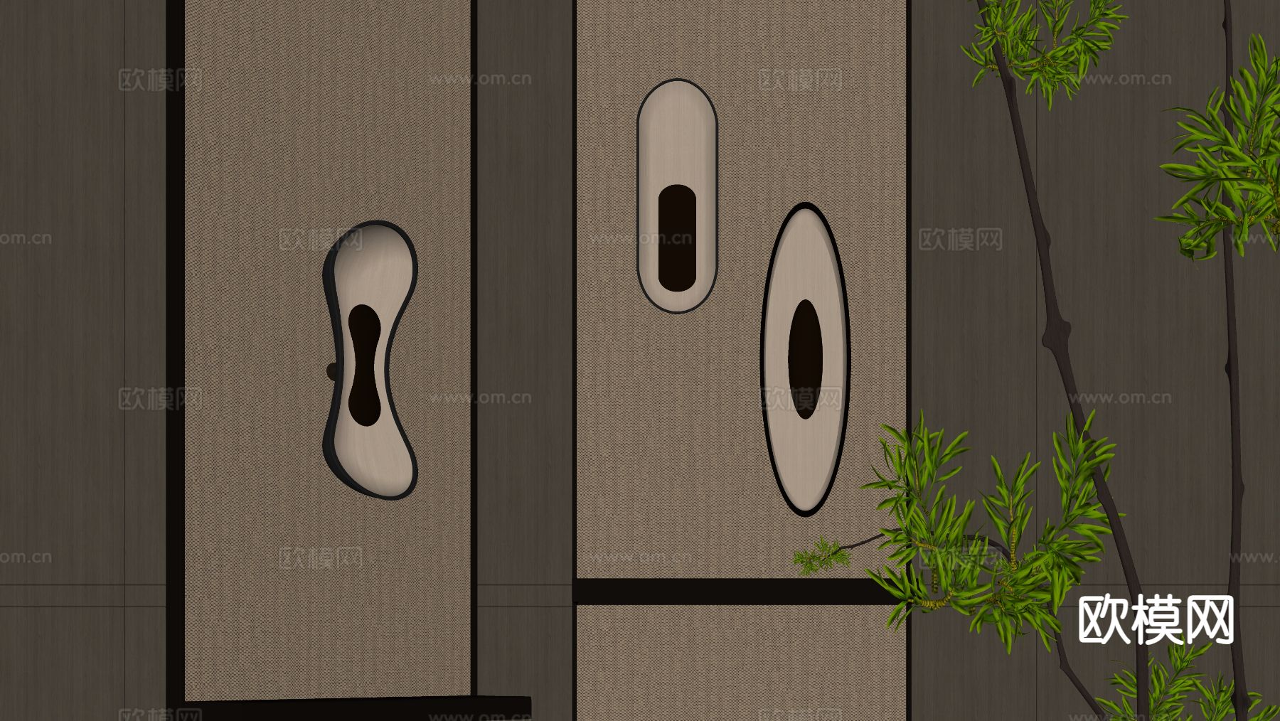 侘寂壁灯su模型下载（渲染图1）