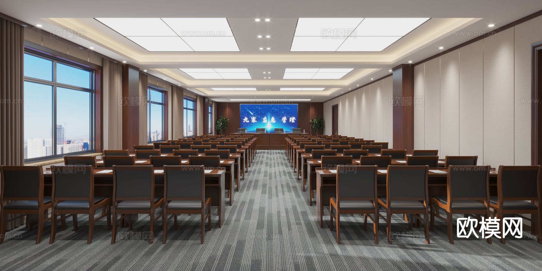 现代报告厅 会议厅3d模型下载