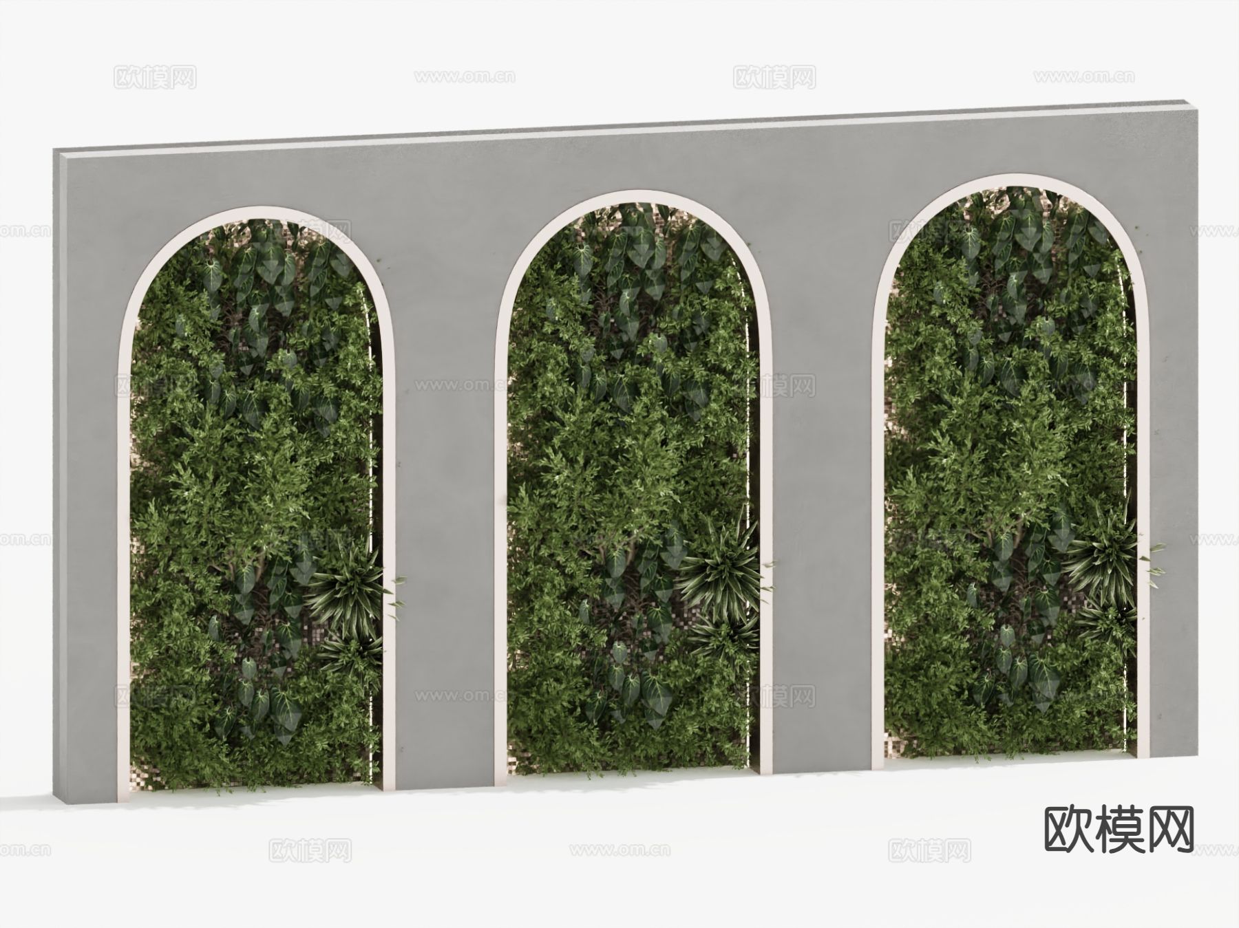 绿植墙 装饰背景墙su模型下载（渲染图2）
