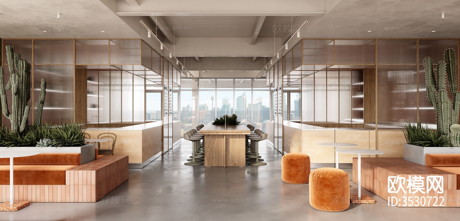 现代酒店大堂过道效果图下载（渲染图3）