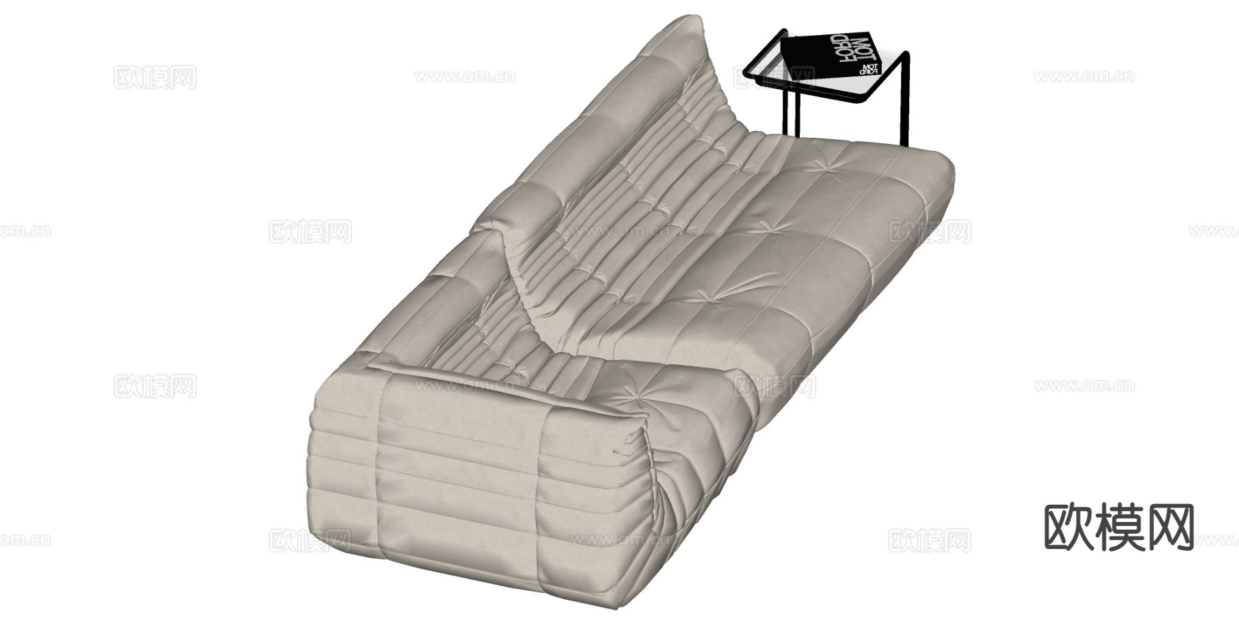 中古风多人沙发su模型下载（渲染图1）