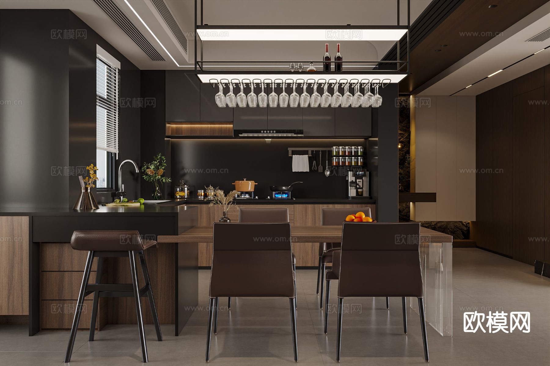 意式客餐厅3d模型下载（渲染图4）
